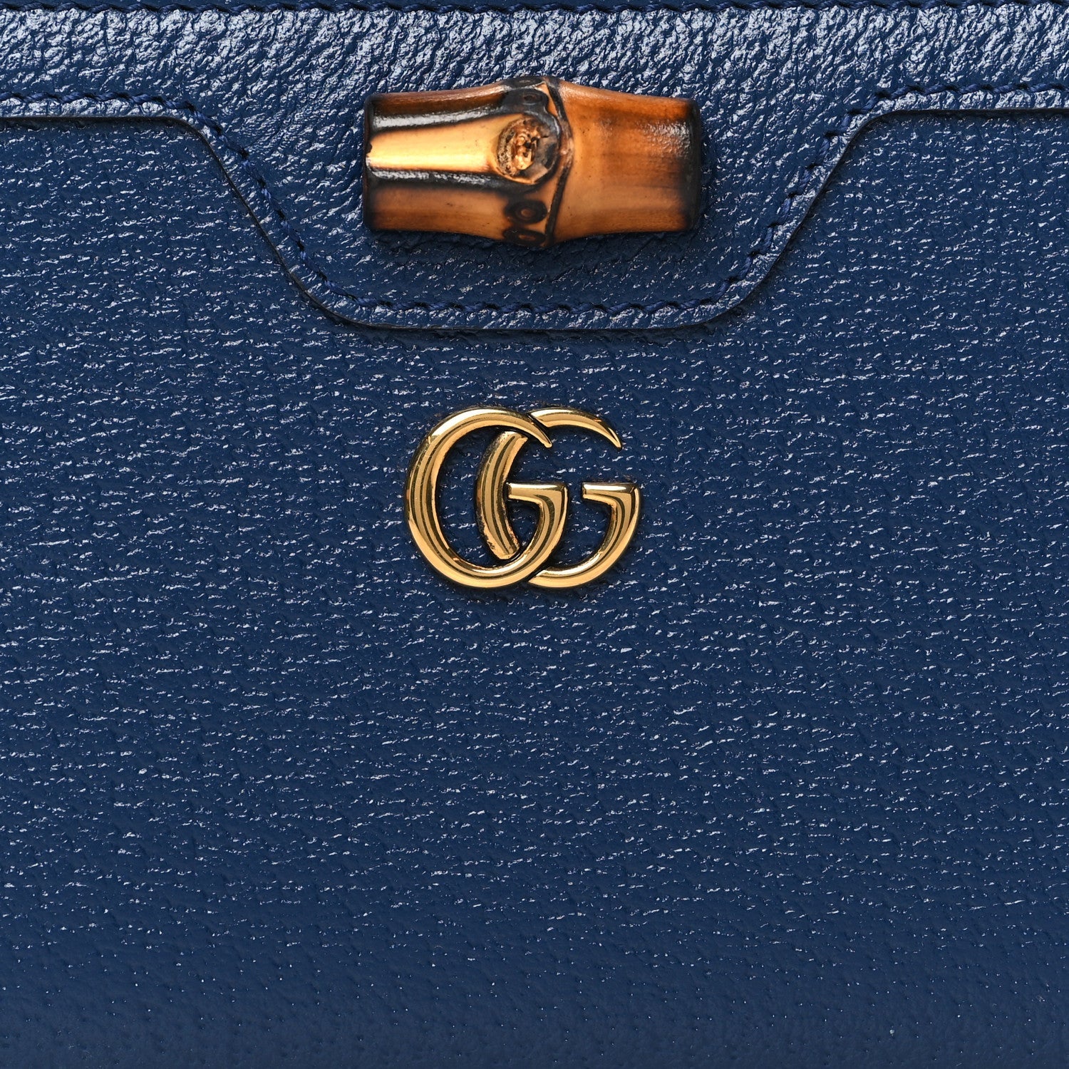 Wonka Grain Calfskin Diana Zip Around Continental Wallet Navy