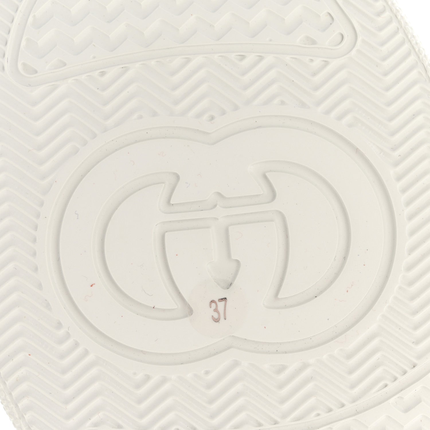 Calfskin GG Tennis Embossed Perforated Womens Platform 55mm Sneakers 37 Great White