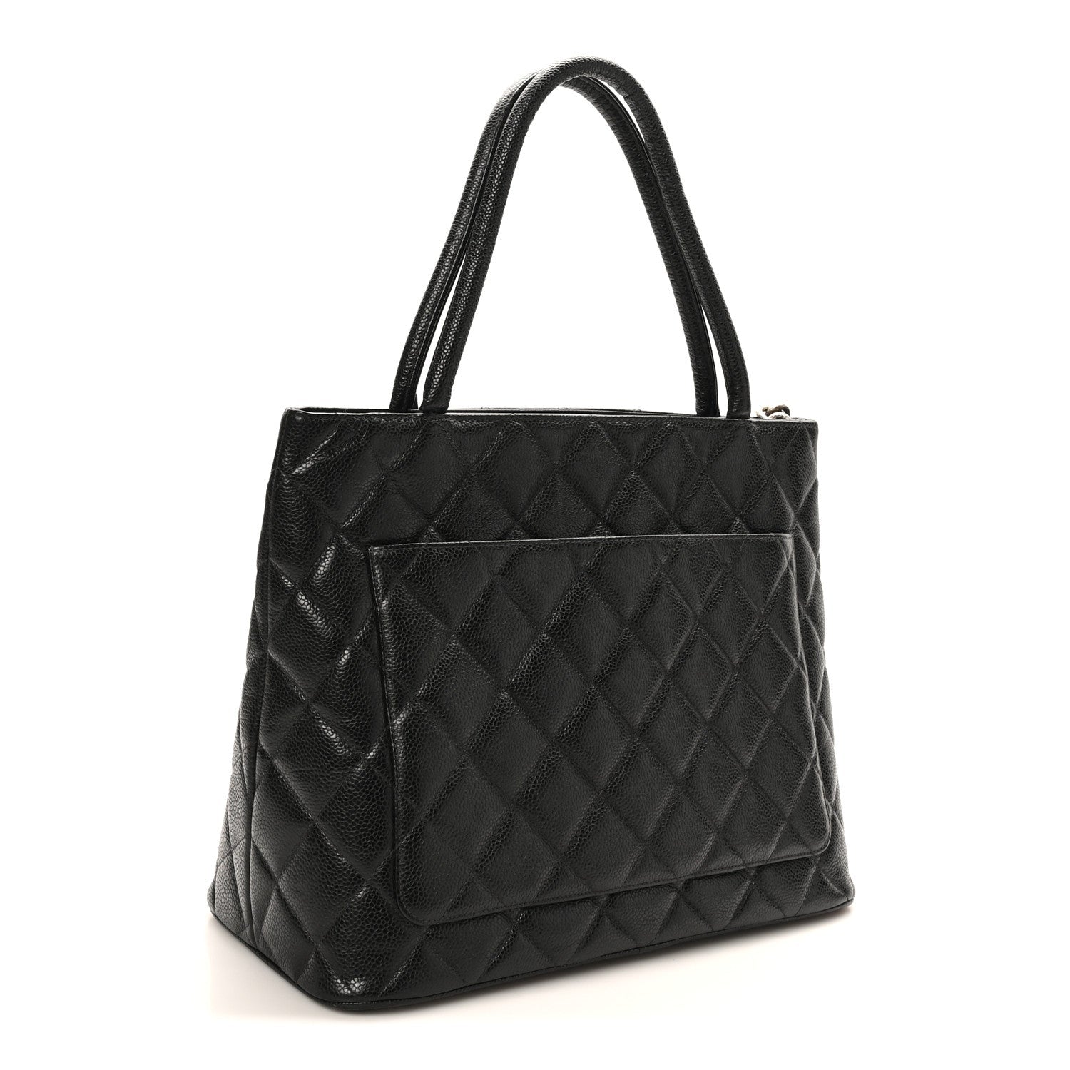 Caviar Quilted Medallion Tote Black