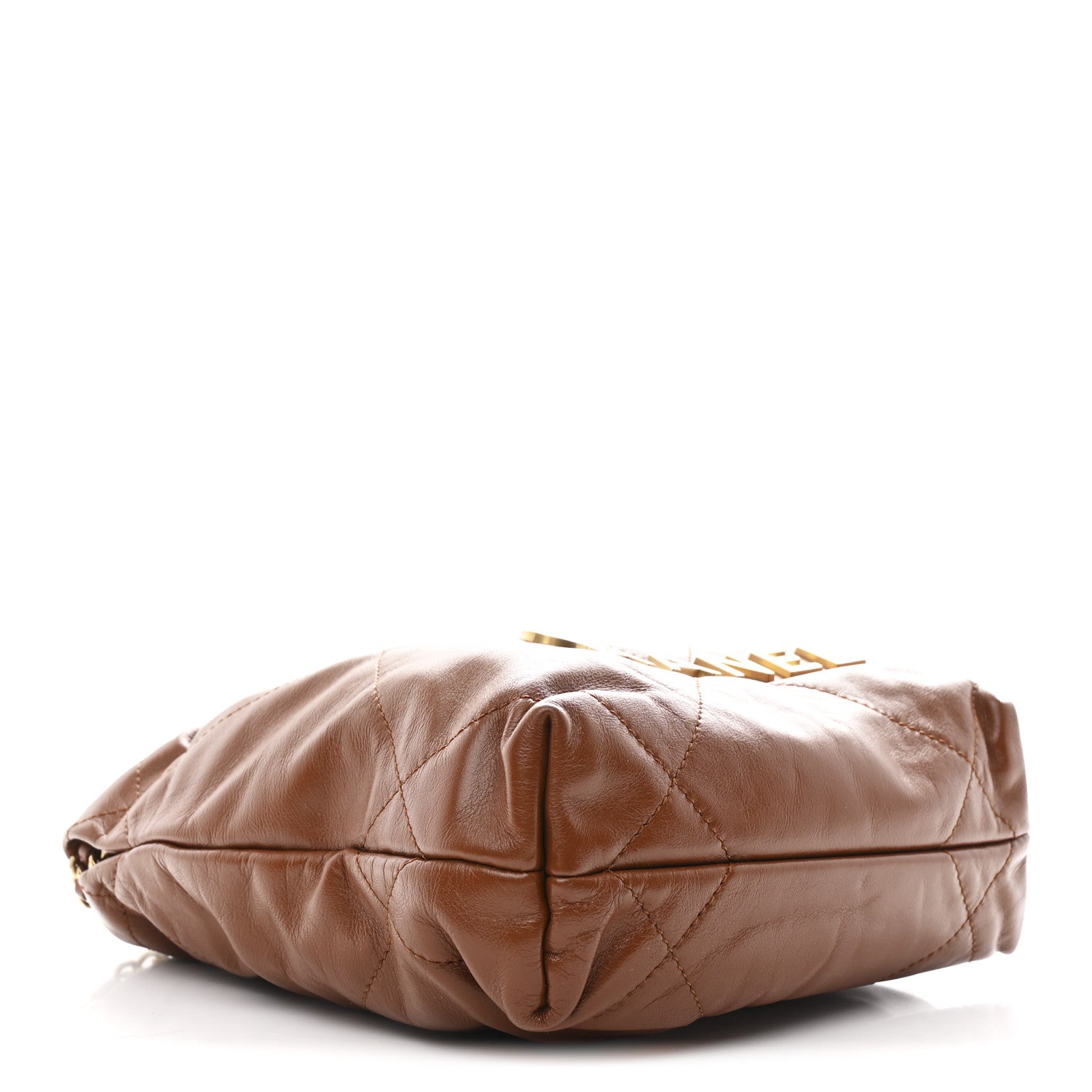 Shiny Calfskin Quilted Mini Chanel 22 Light Brown