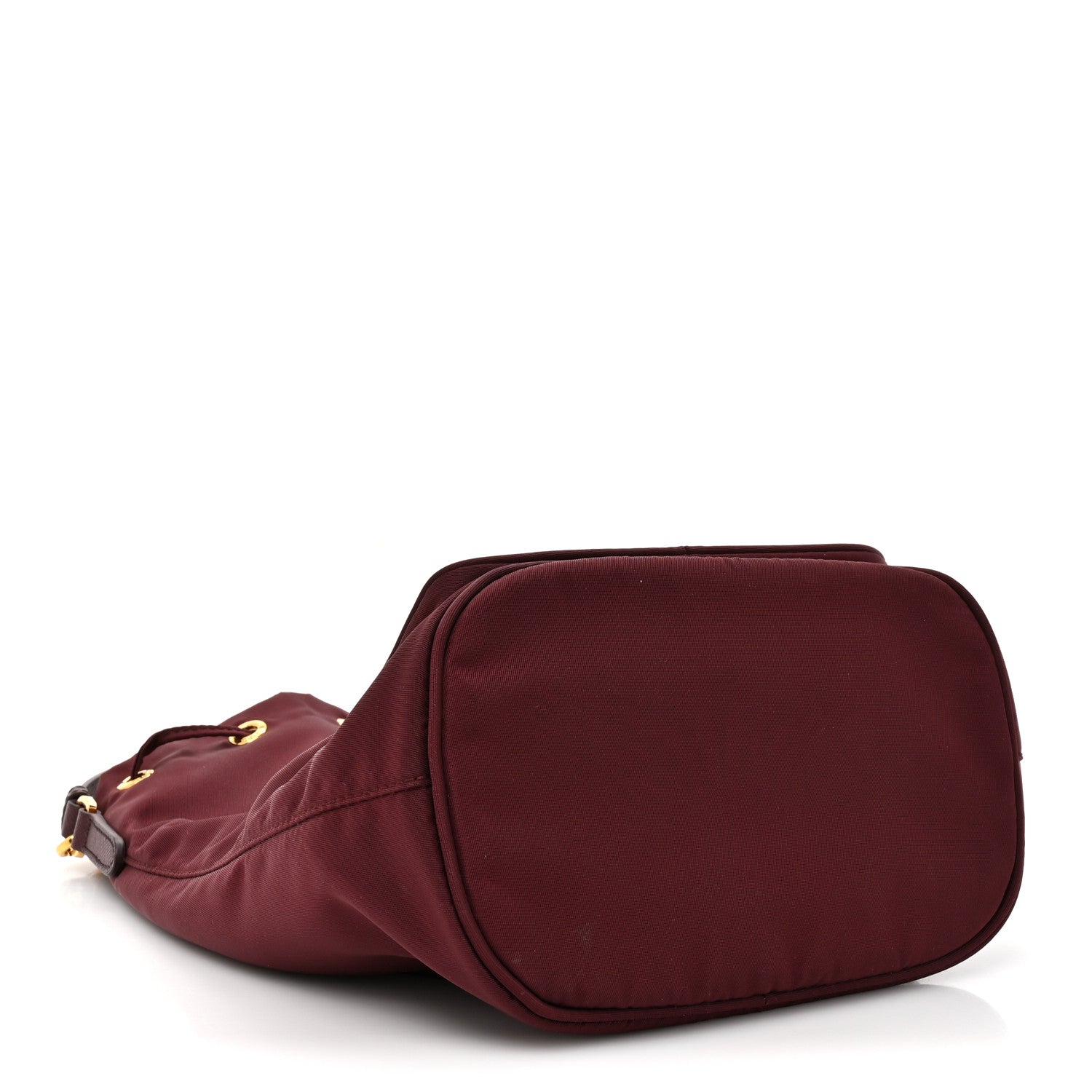 Saffiano Tessuto Nylon Mini Bucket Crossbody Bag Granato
