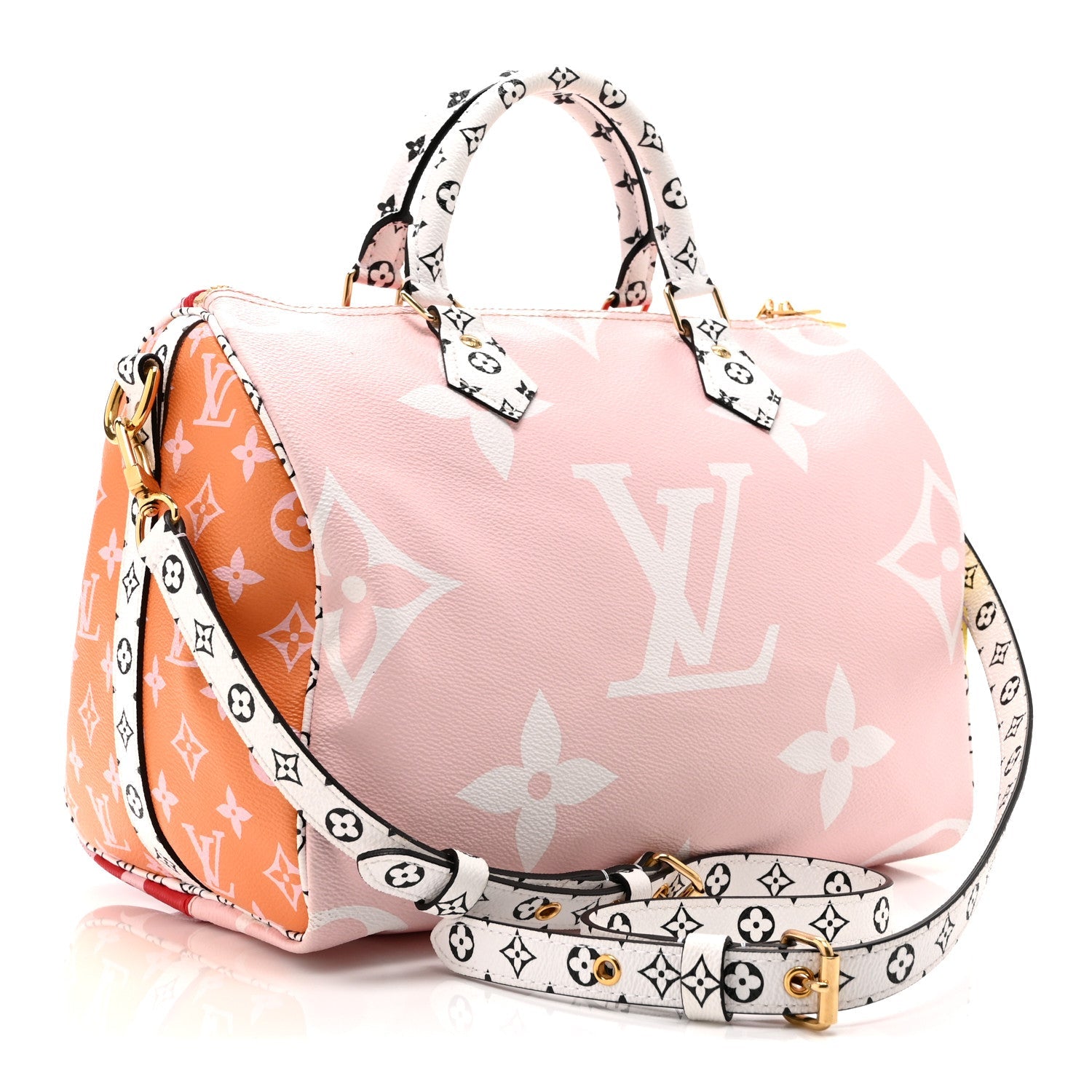 Monogram Giant Speedy Bandouliere 30 Rouge