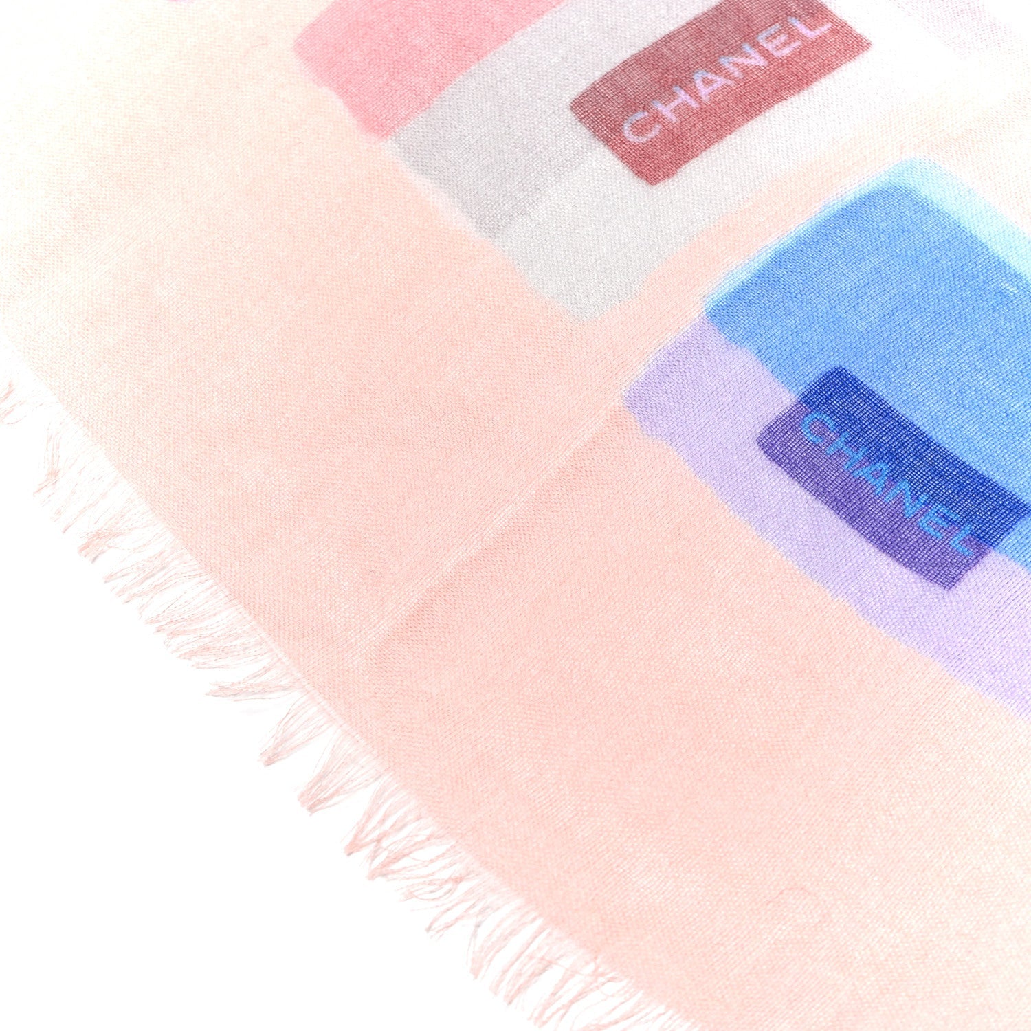 Cashmere Silk CC Logo Scarf Light Pink Pink Coral