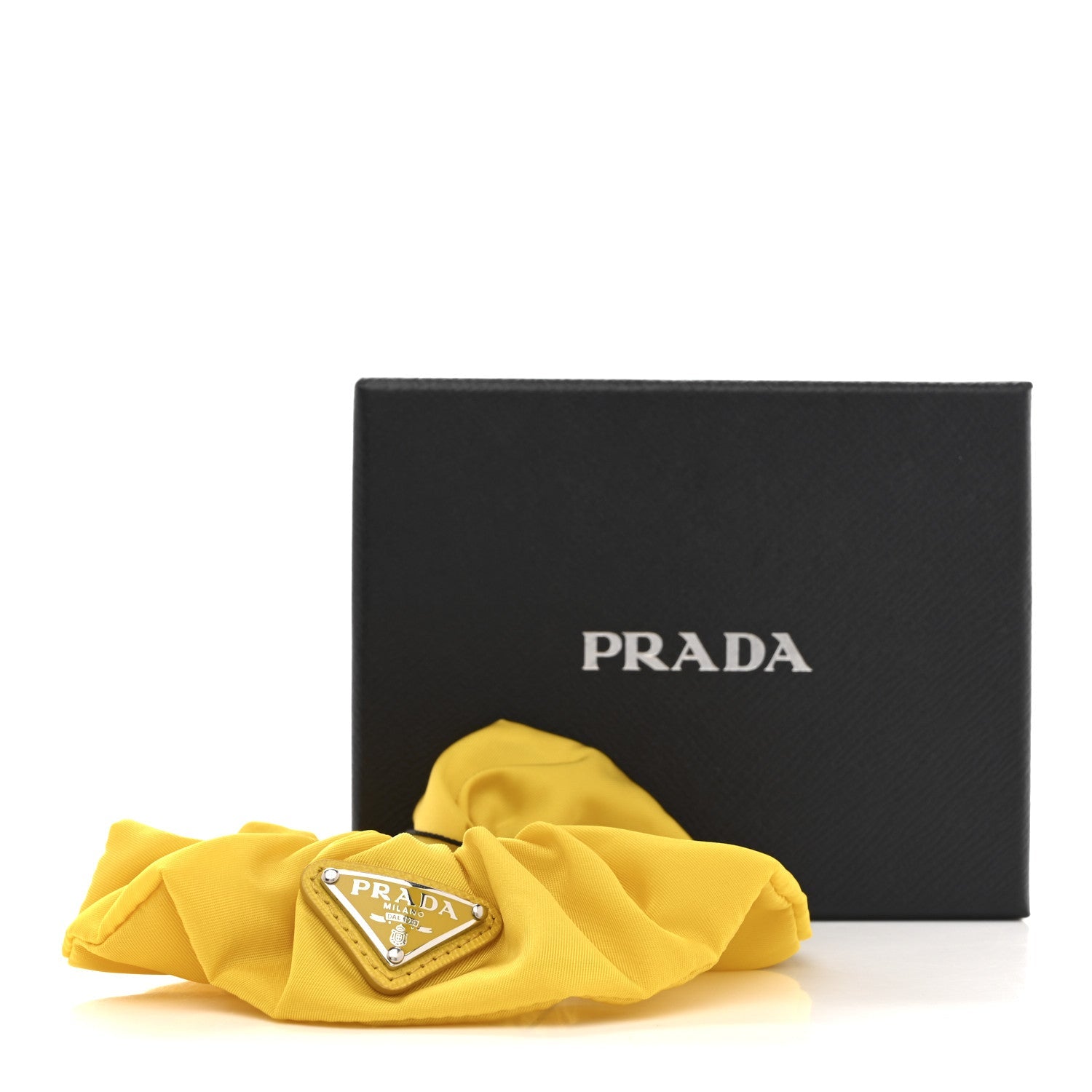 Re-Nylon Metal Logo Scrunchie Giallo