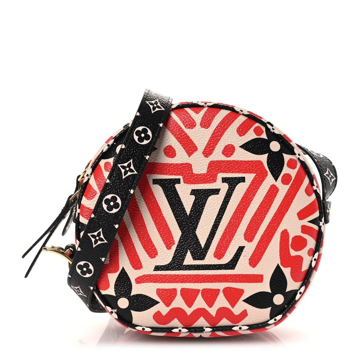 Monogram Giant Crafty Boite Chapeau Souple PM Creme Rouge Black