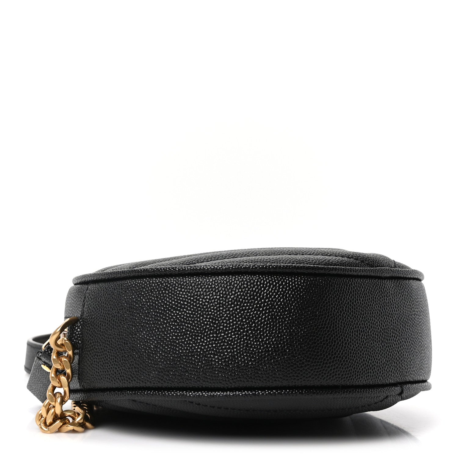 Grain De Poudre Matelasse Chevron Quilted Round Vinyle Camera Bag Black