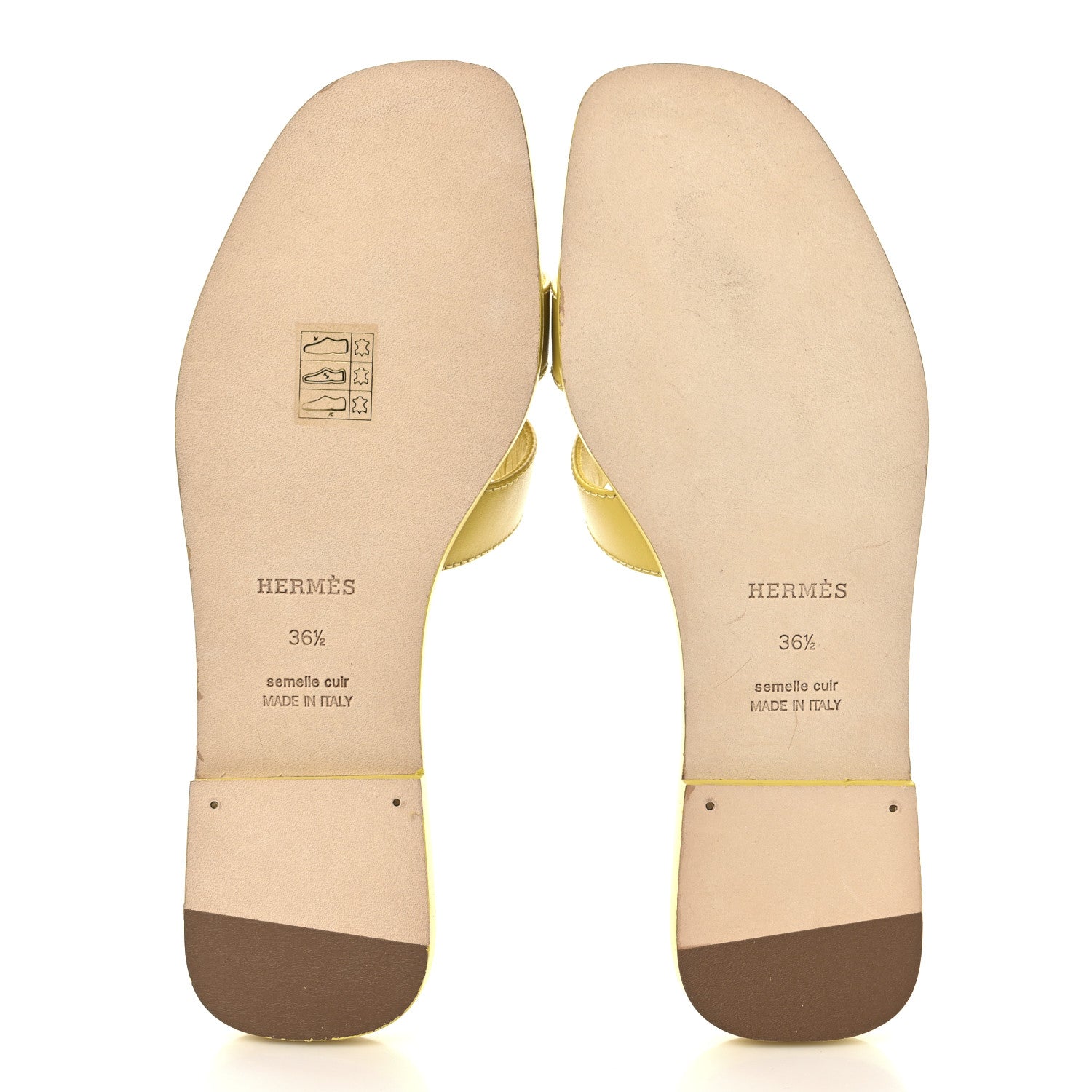 Box Calfskin Oran Sandals 36.5 Jaune Citron