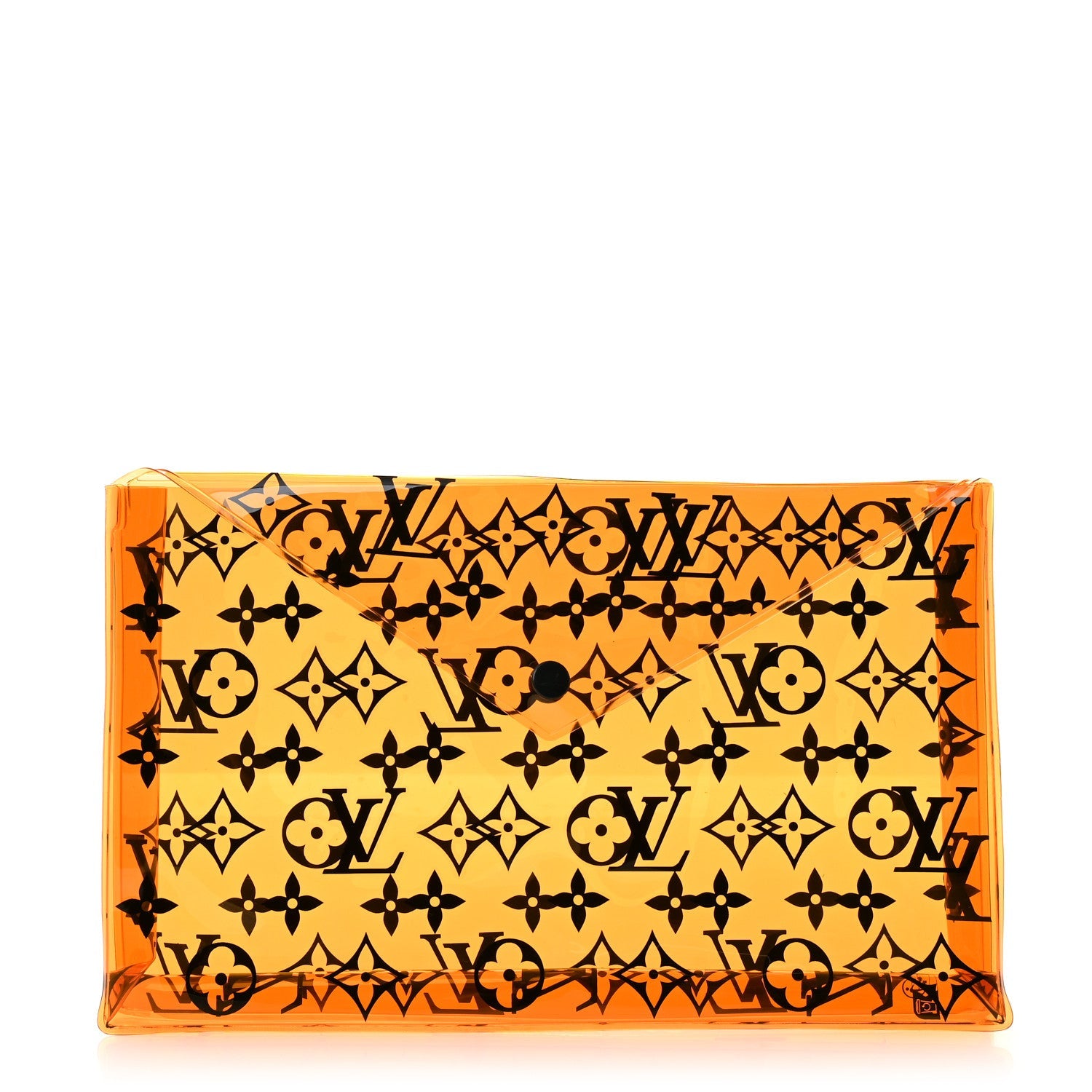 PVC Monogram Printed Envelope Pouch Orange