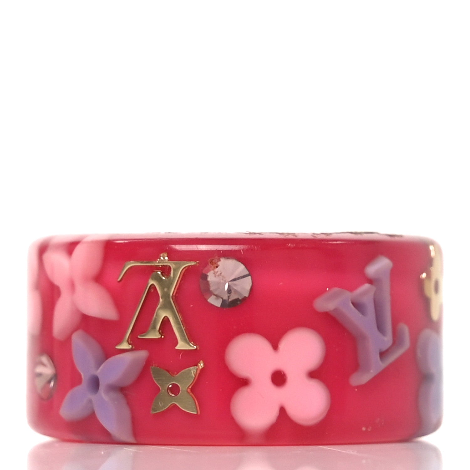 Resin Monogram Farandole Ring S Framboise