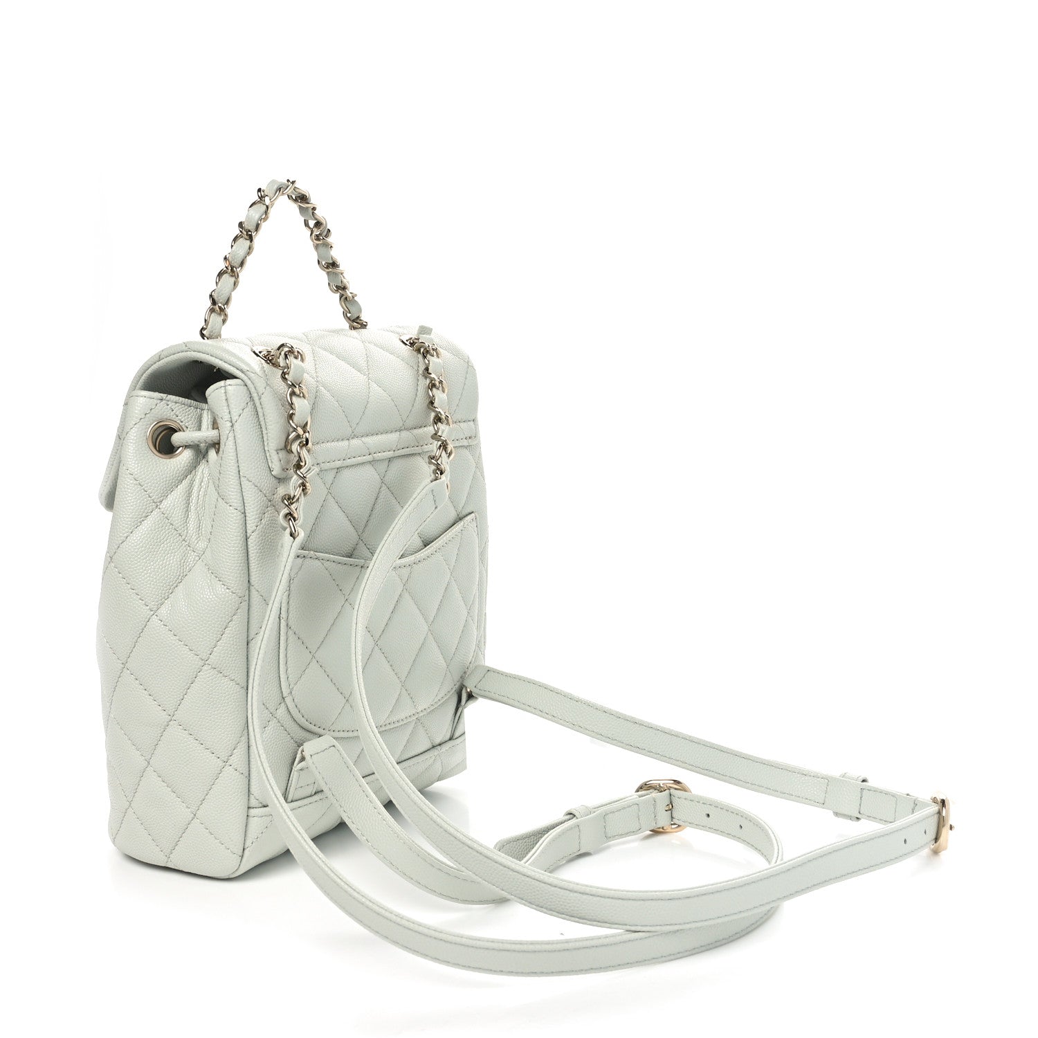Caviar Quilted Mini Urban Spirit Backpack Light Blue