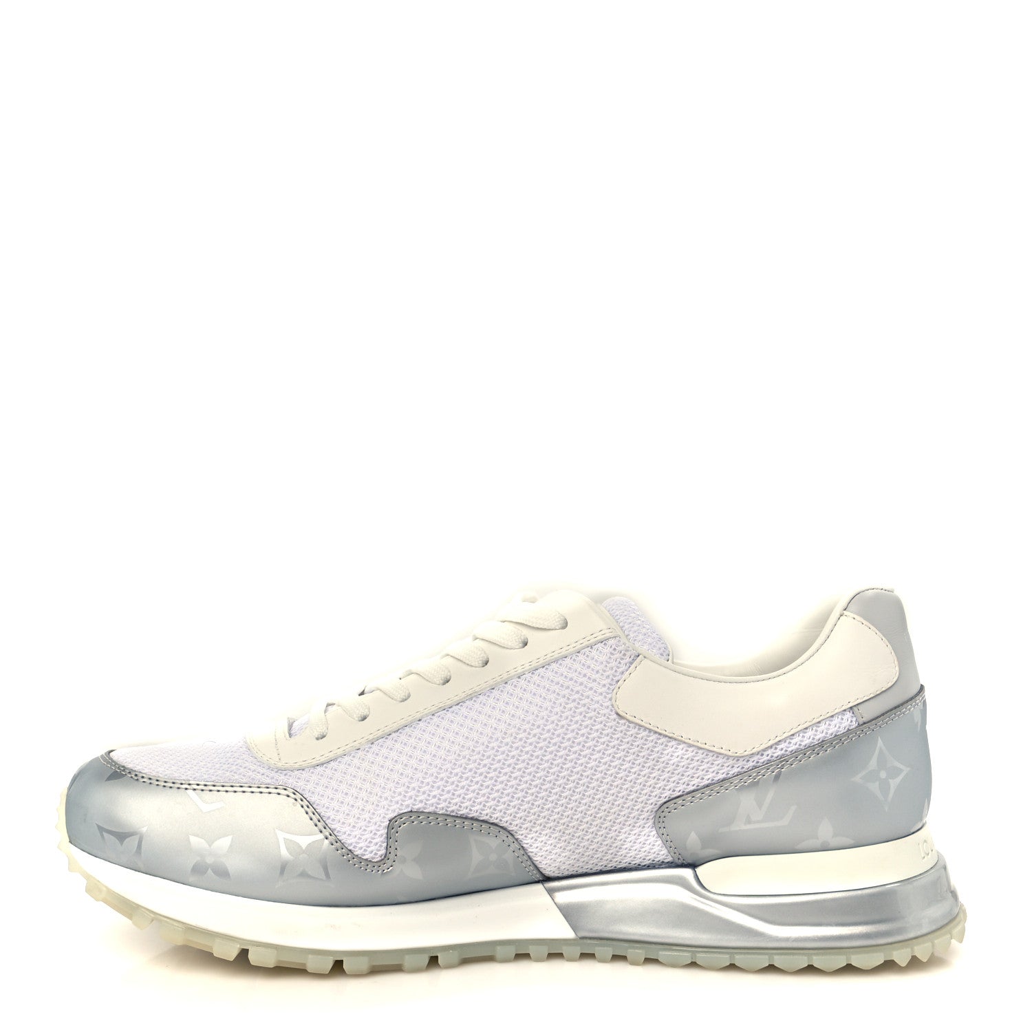 Technical Mesh Metallic Monogram Mens Run Away Sneakers 7 White