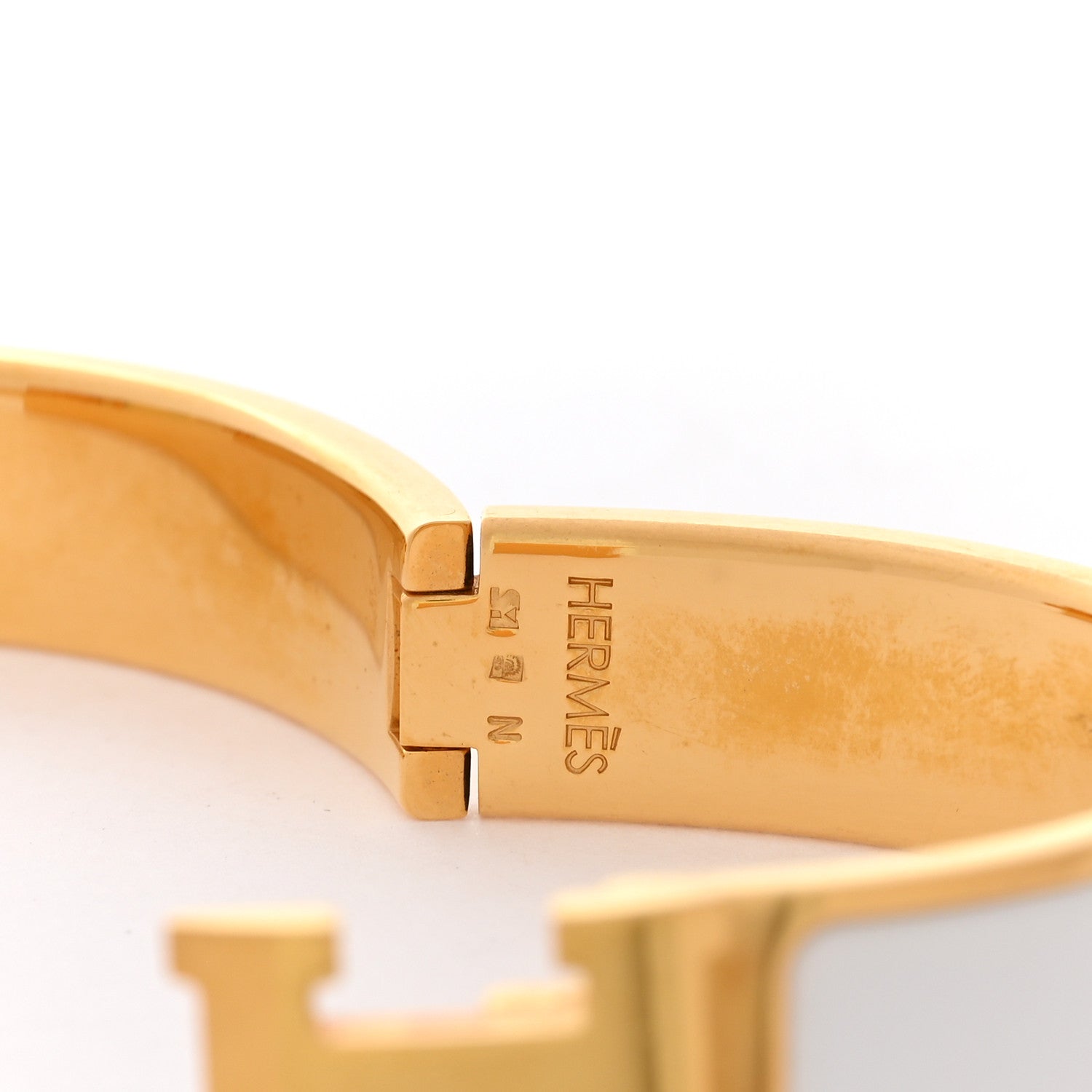 Enamel Narrow Clic Clac H Bracelet PM White