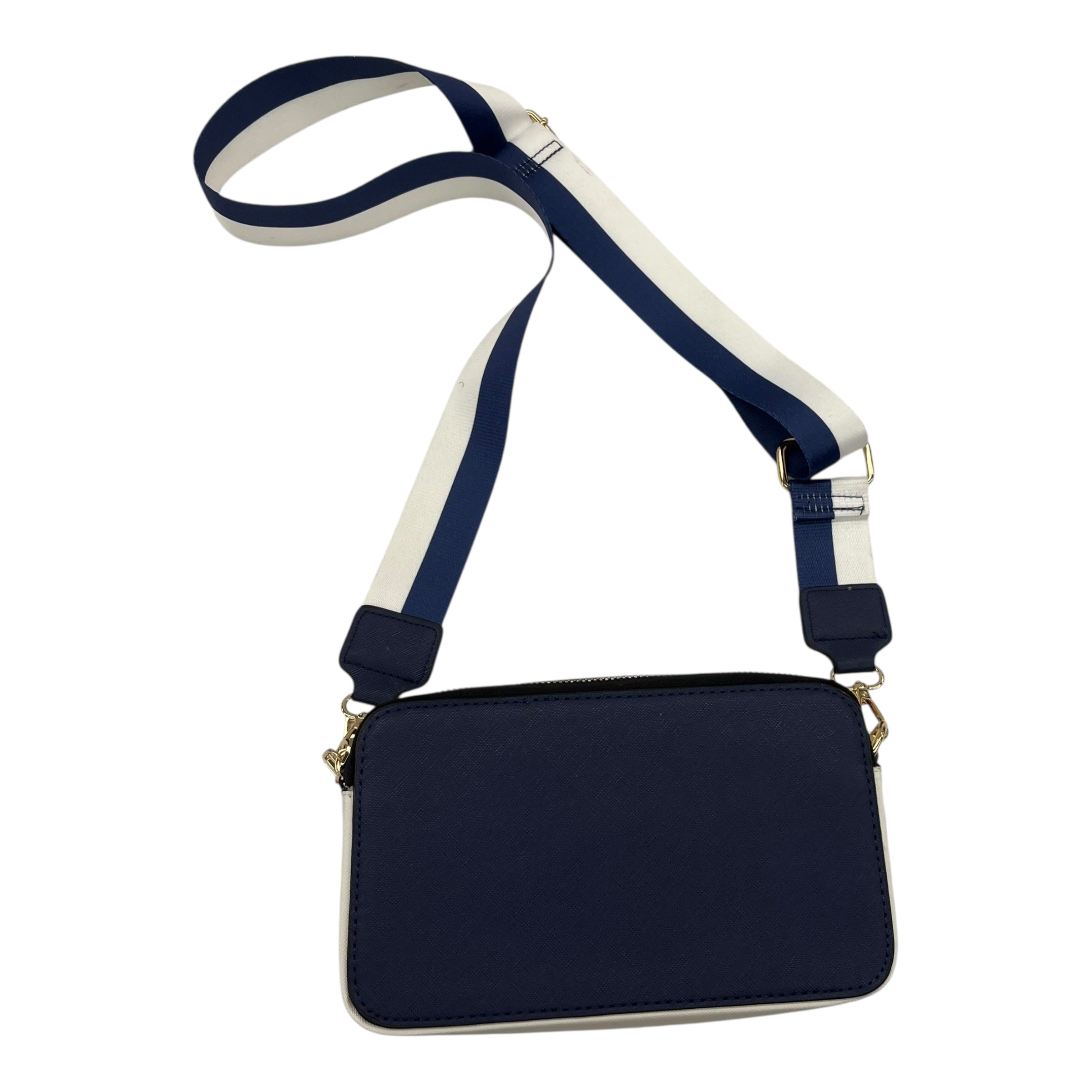 Crossbody By Clothes Mentor In Blue & Cream, Size:Small