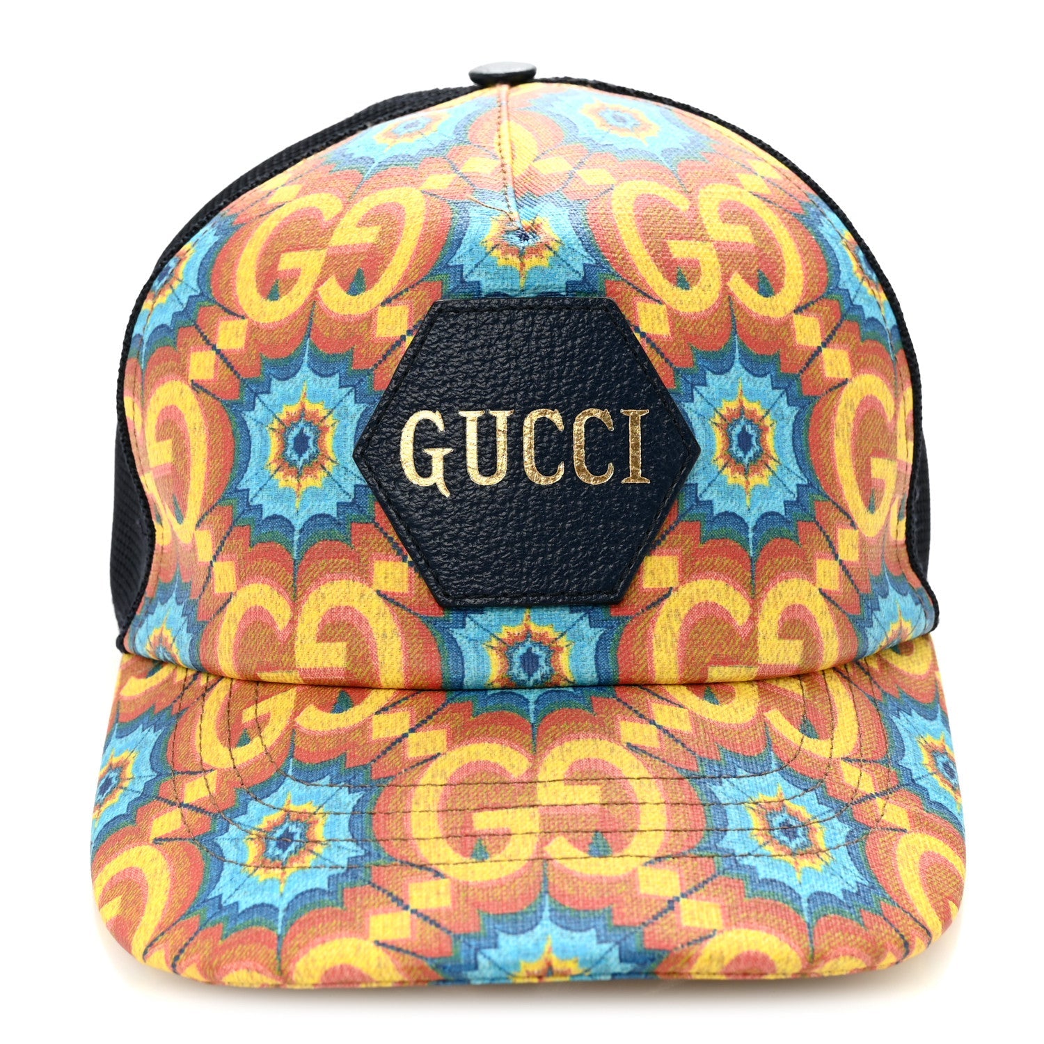 GG Supreme Monogram Kaleidoscope Baseball Hat L Blue Orange Multicolor Blue Agata