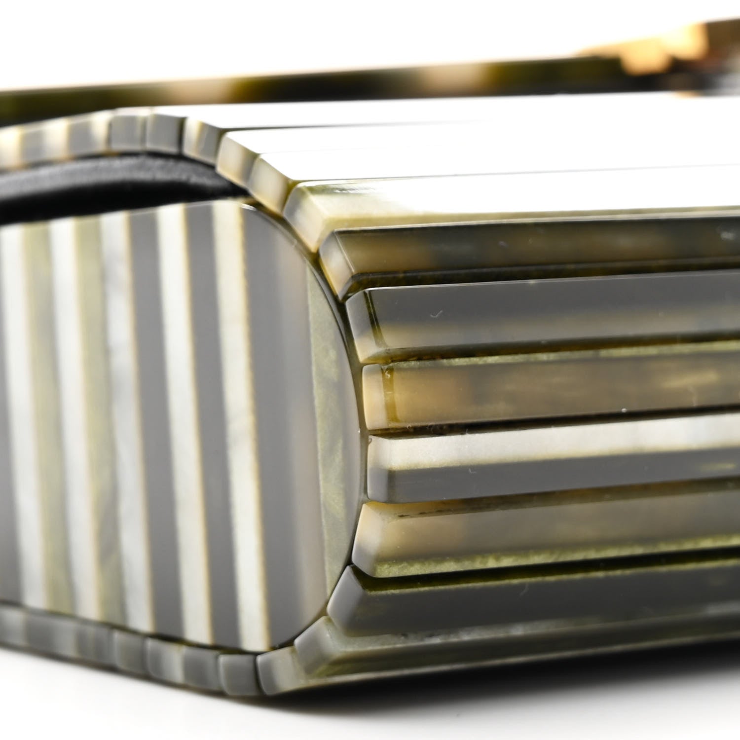 Plexiglass Monogram Vicky Minaudiere Clutch Green Multicolor