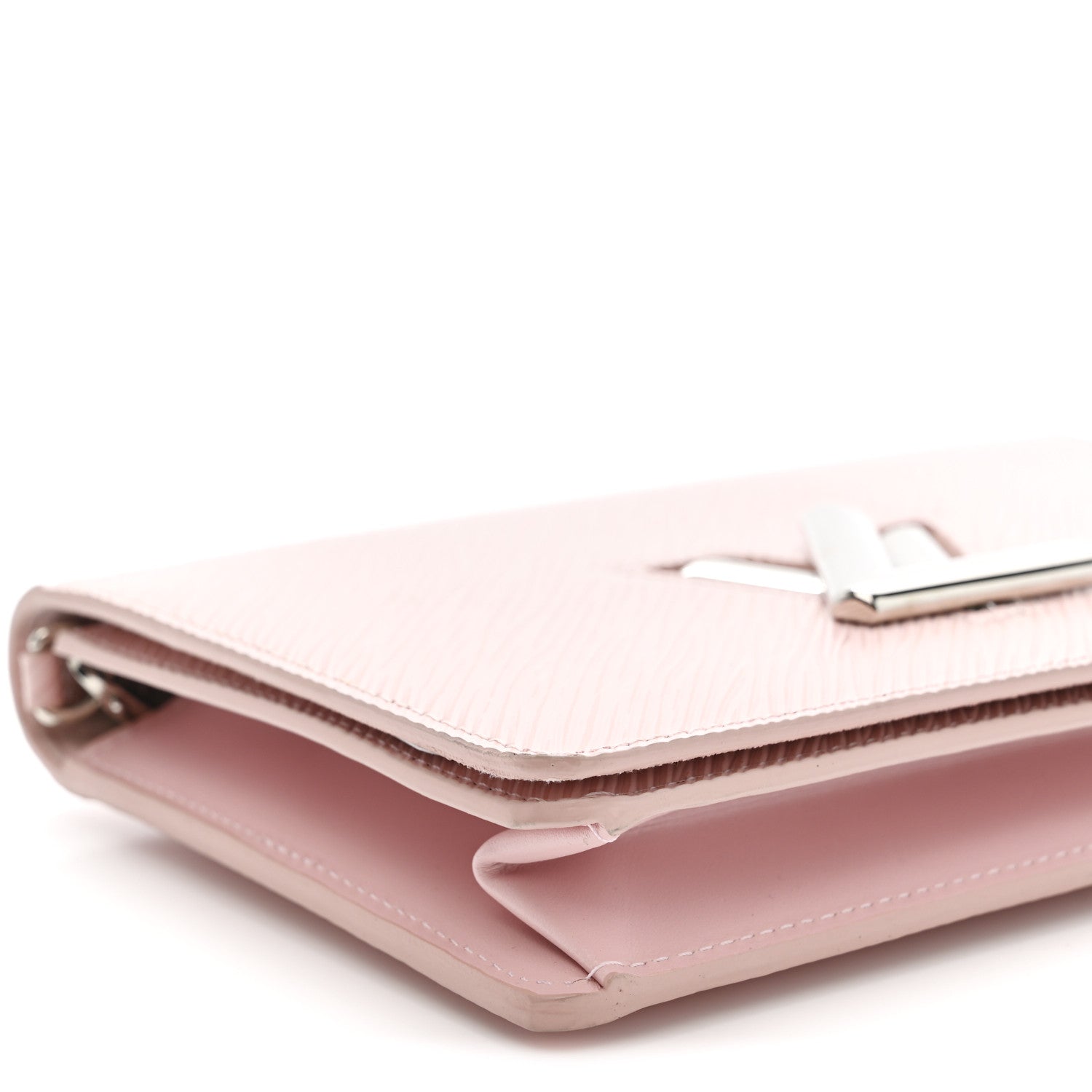 Epi Twist Belt Chain Wallet Rose Ballerine