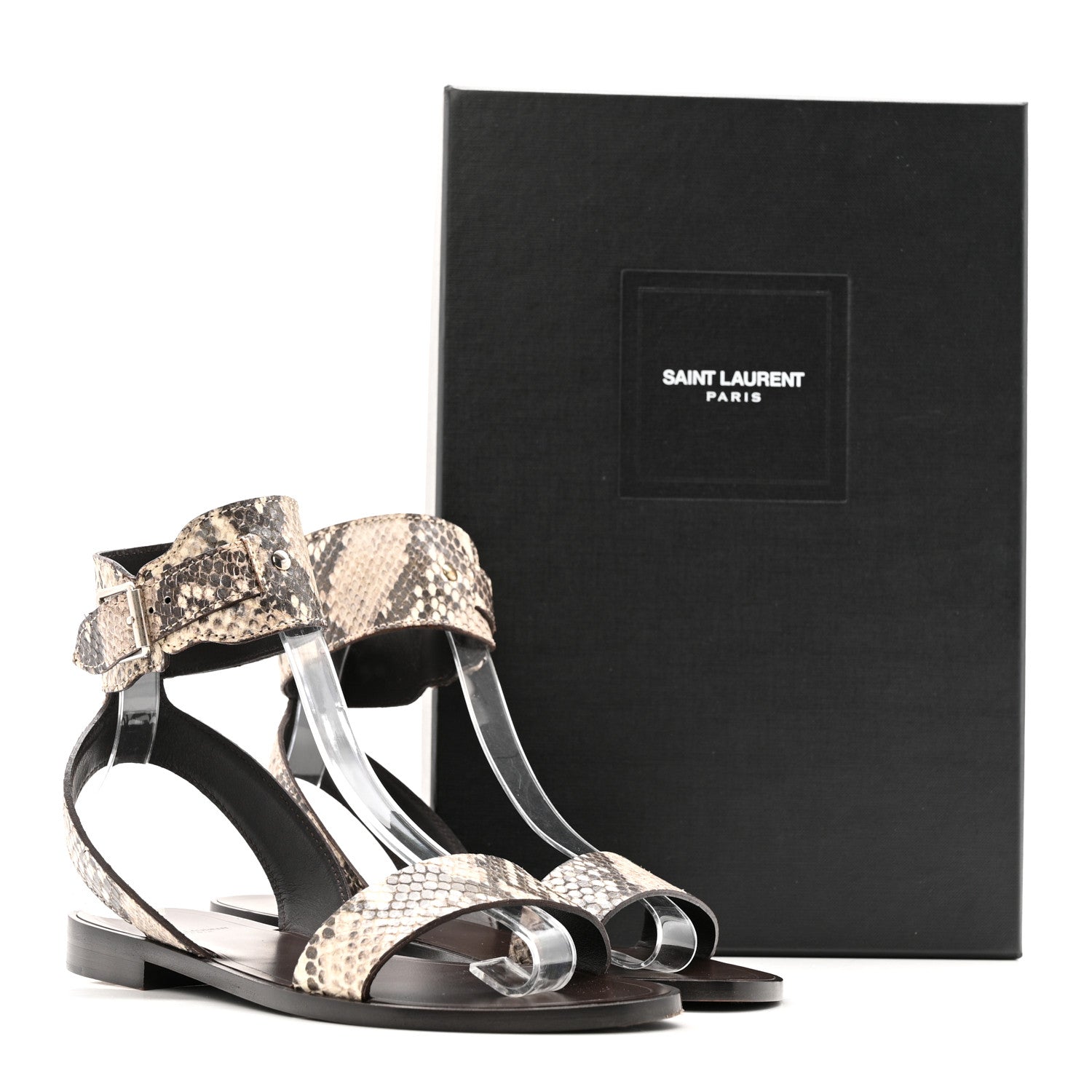 Snakeskin Ankle Strap Sandals 36.5 Roccia
