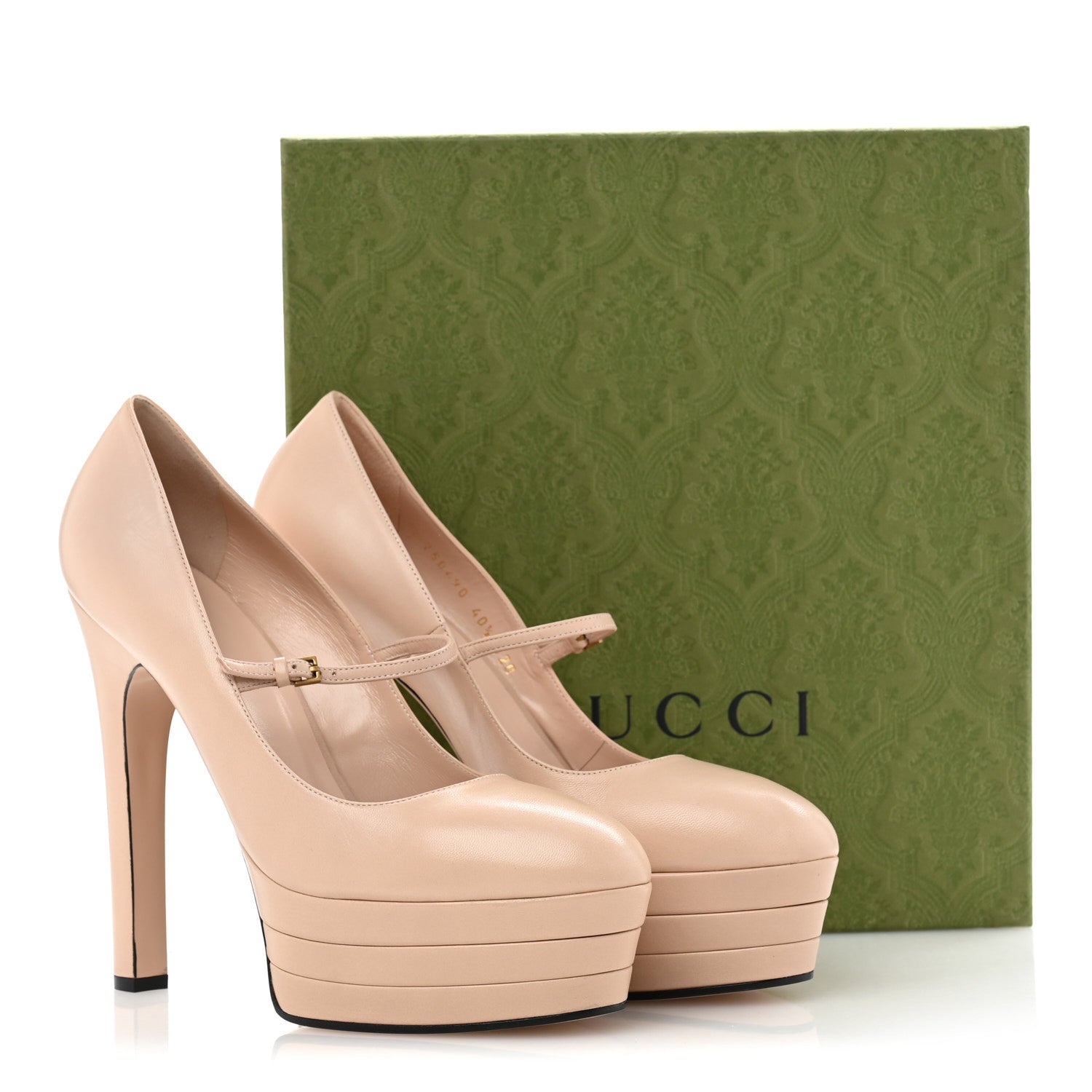 Malaga Kid Mary Jane Angel Platform High Heel Pumps 40.5 Skin Rose