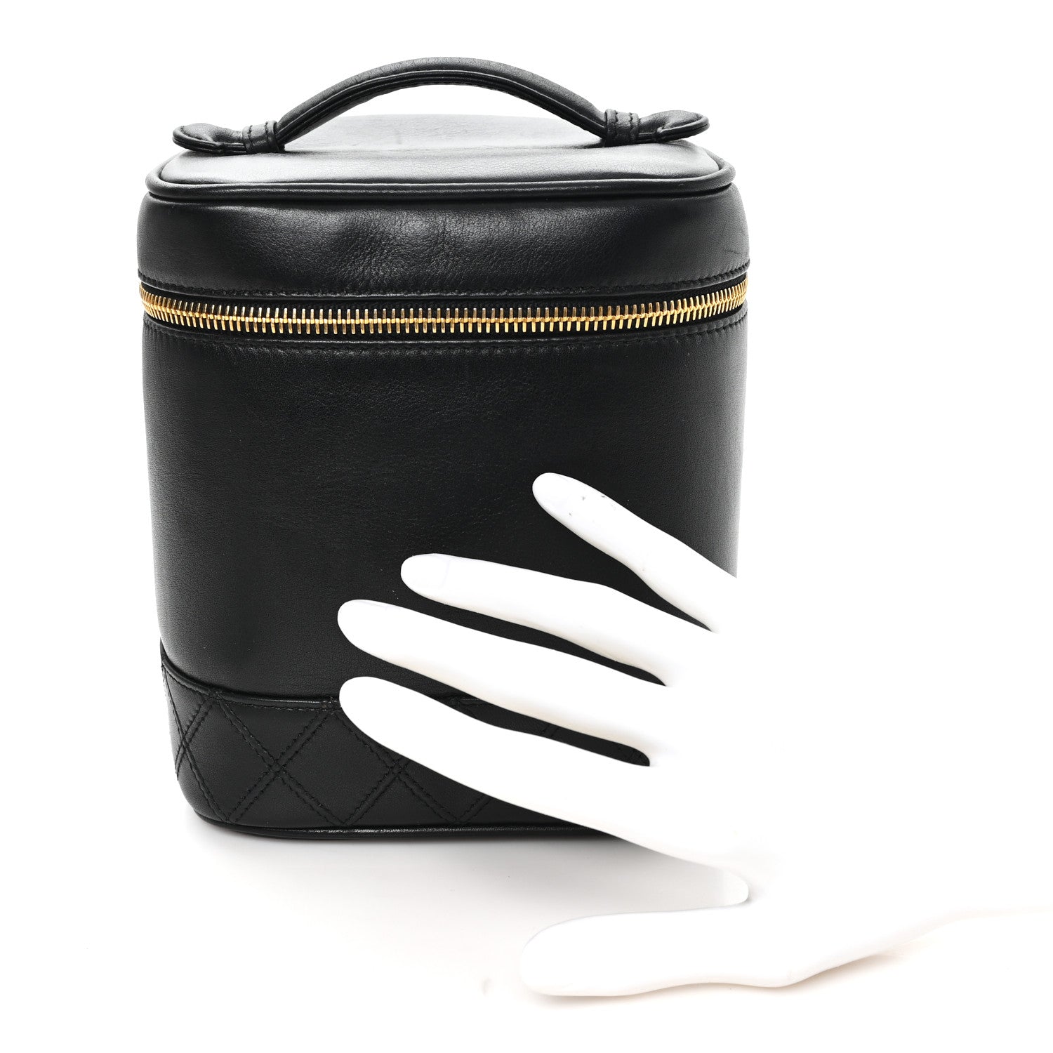 Lambskin Vanity Cosmetic Bag Black