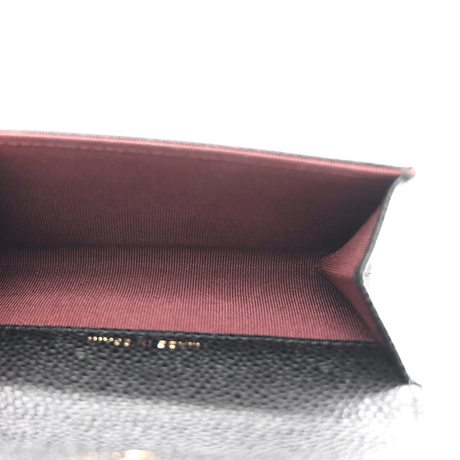 Caviar Quilted Flap Card Holder Wallet Black