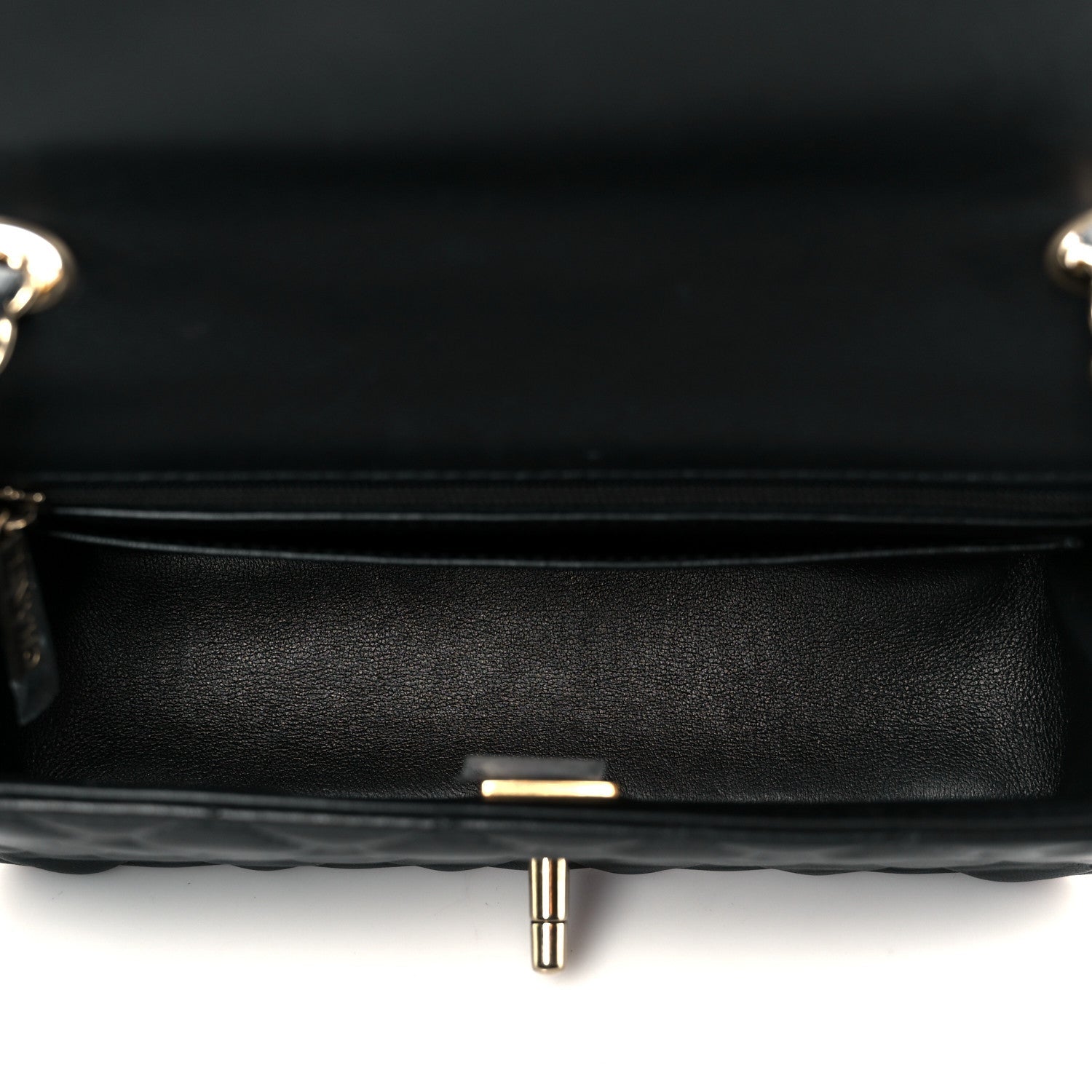 Lambskin Quilted Mini Rectangular Flap Black