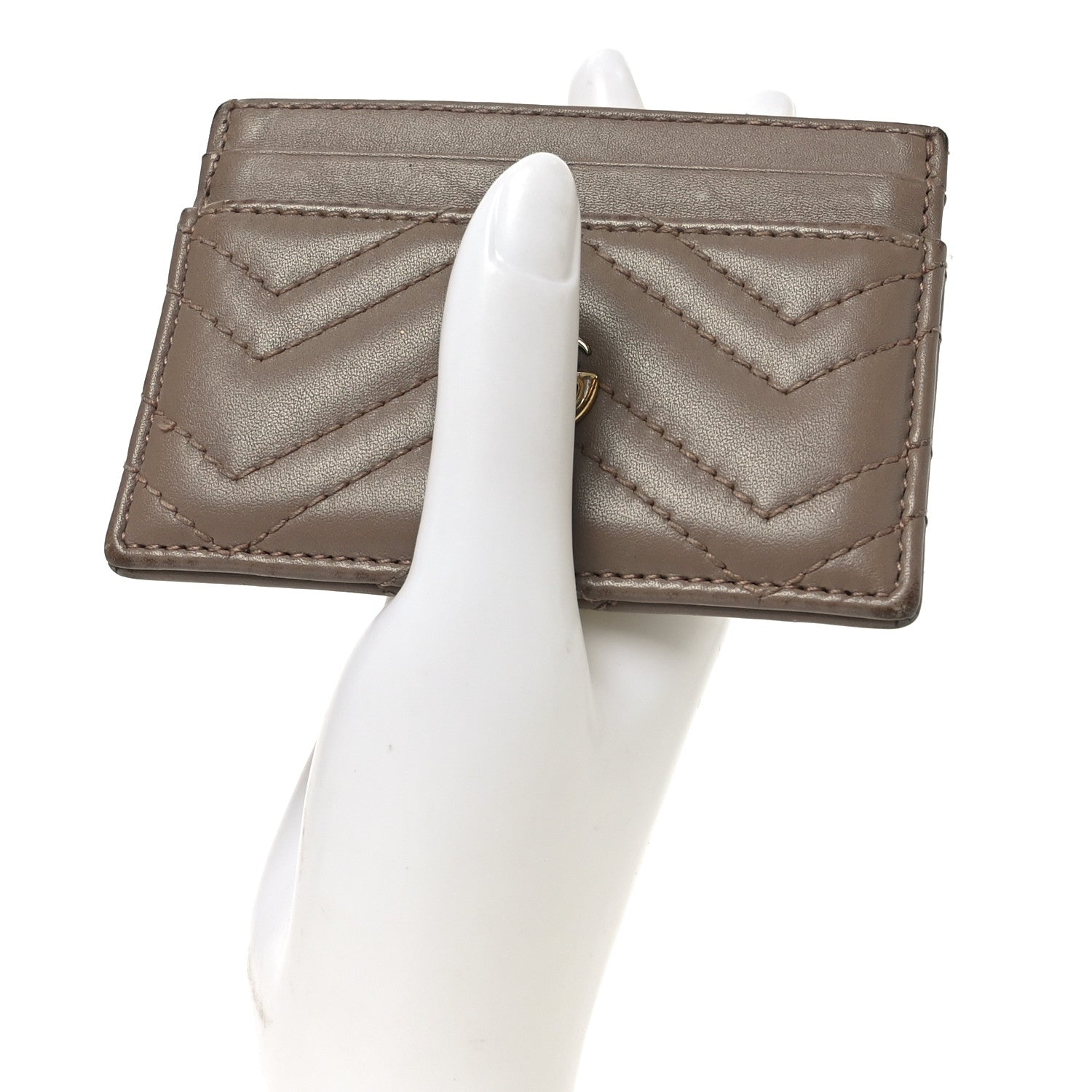 Calfskin Matelasse GG Marmont Card Holder Porcelain Rose