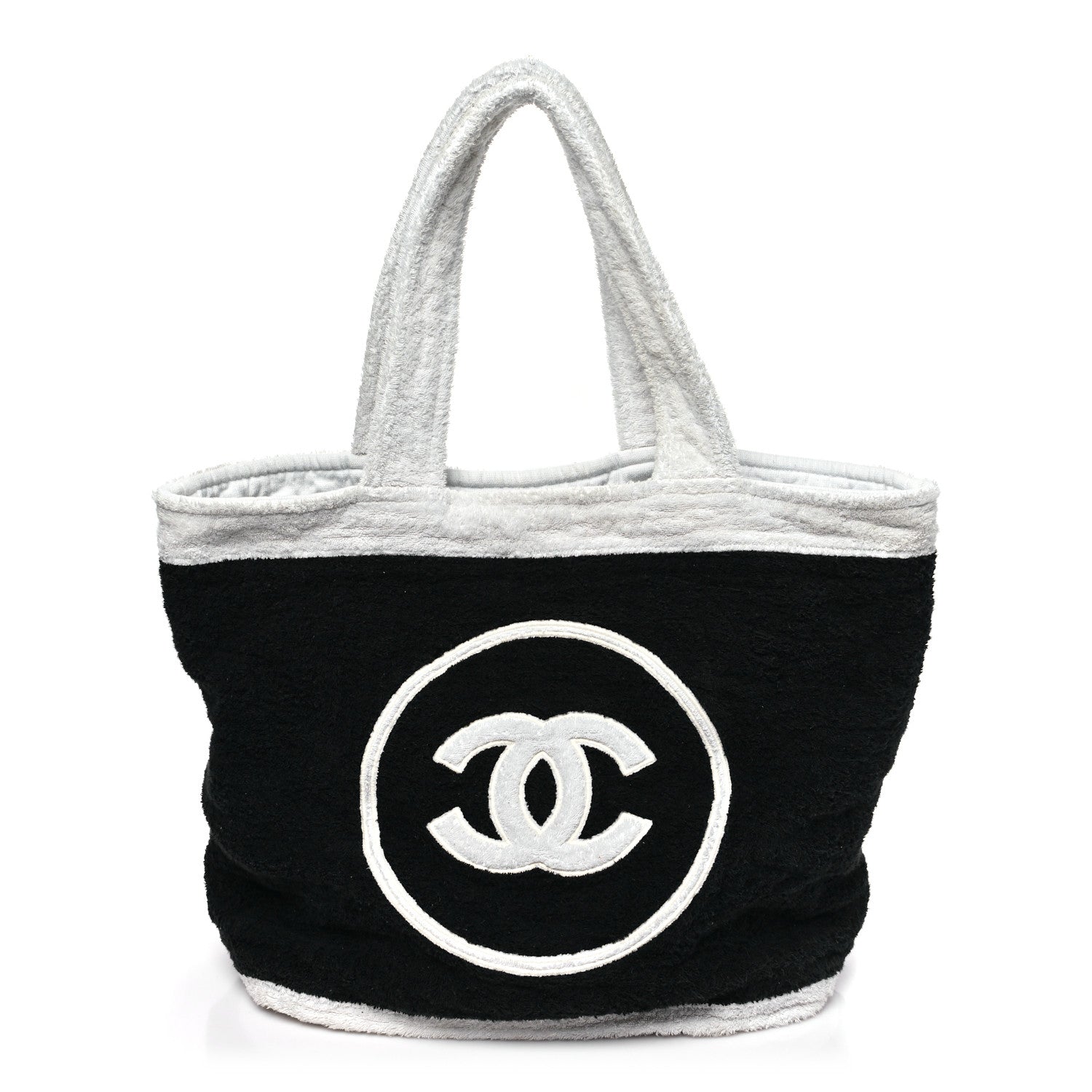 Terry Cotton CC Beach Tote Towel Set Black White