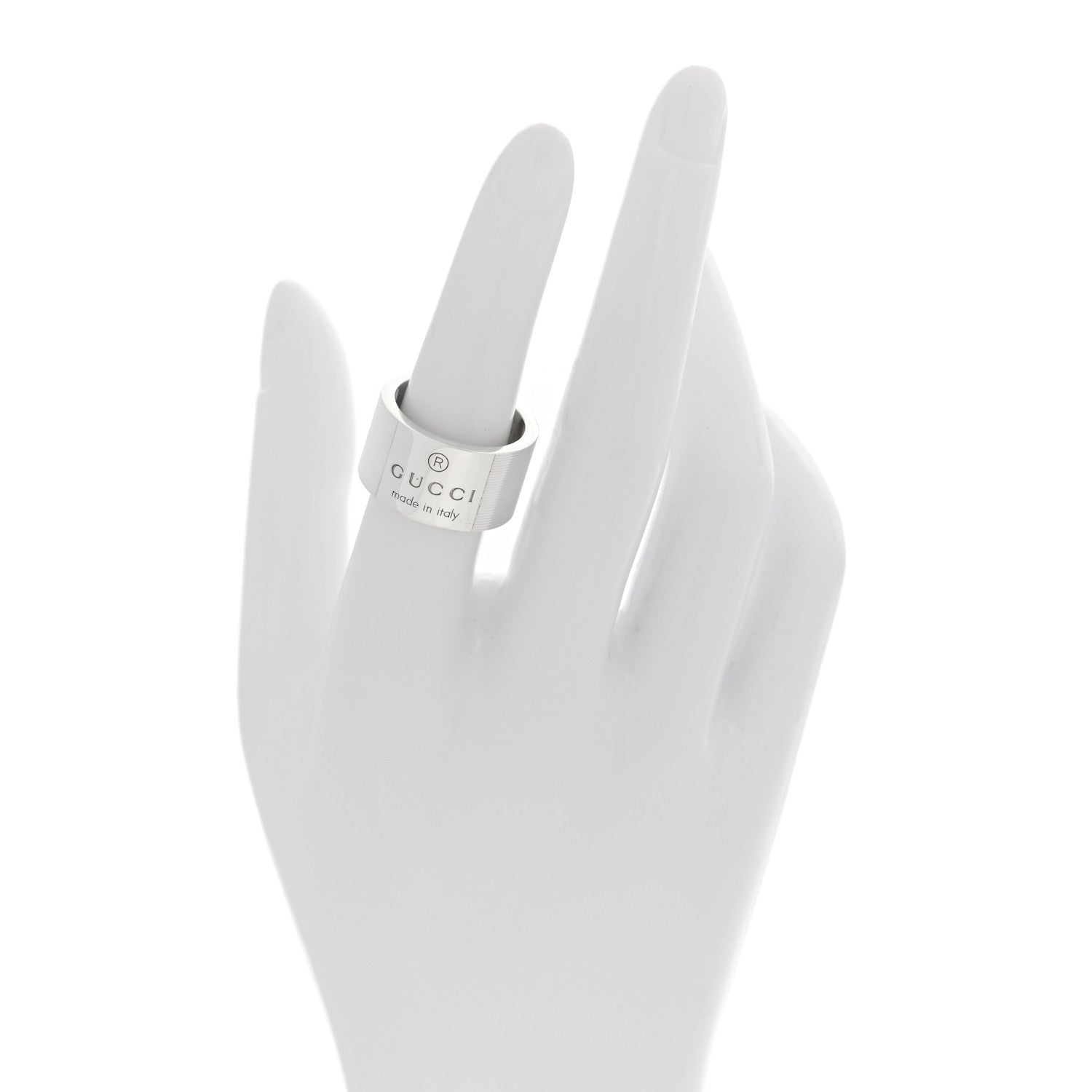 Sterling Silver 12mm Trademark Wide Band Ring 54 6.75