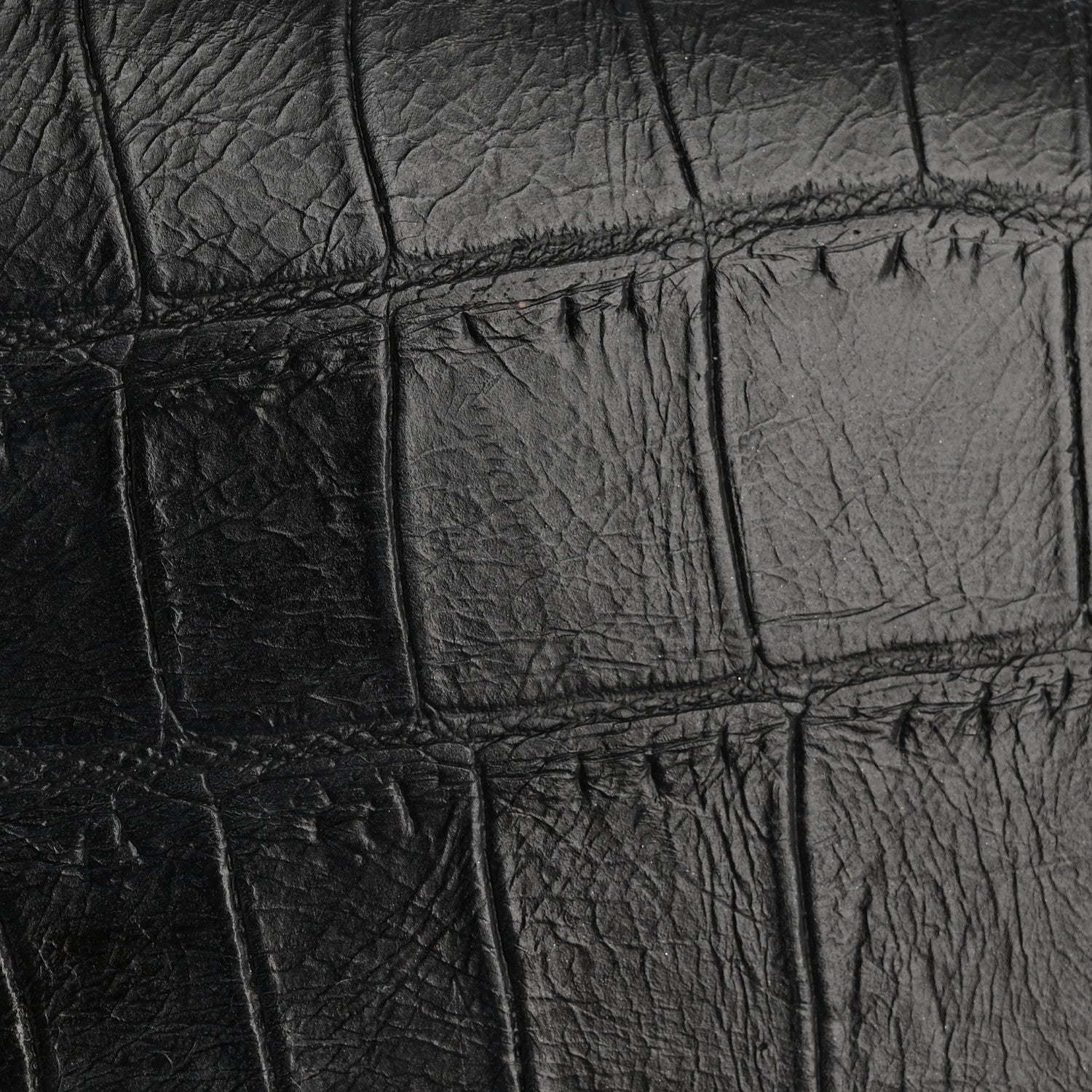 Calfskin Crocodile Embossed Medium Classic Monogram Kate Tassel Satchel Black