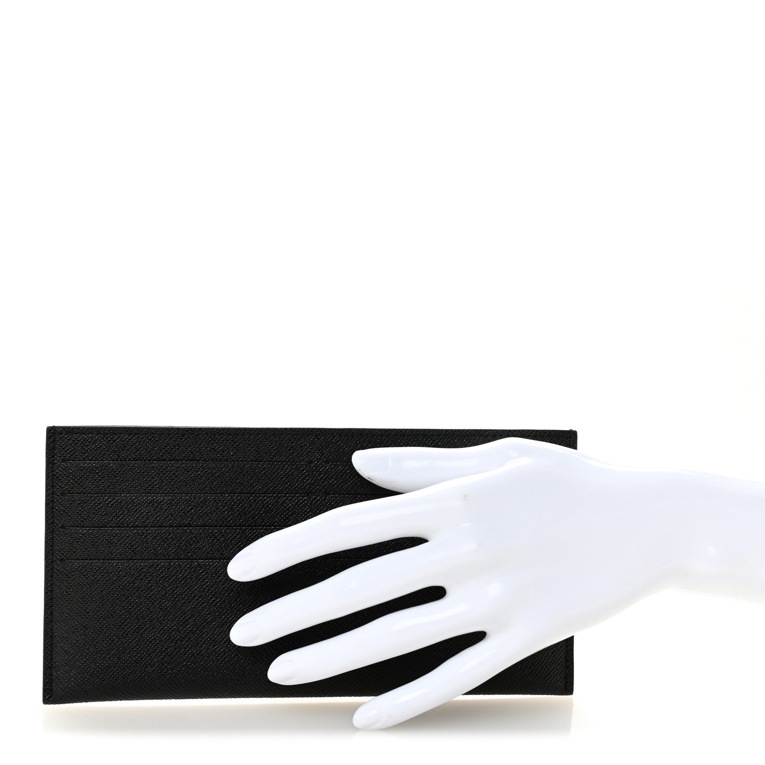 Calfskin Felicie Chain Wallet Card Holder Insert Black
