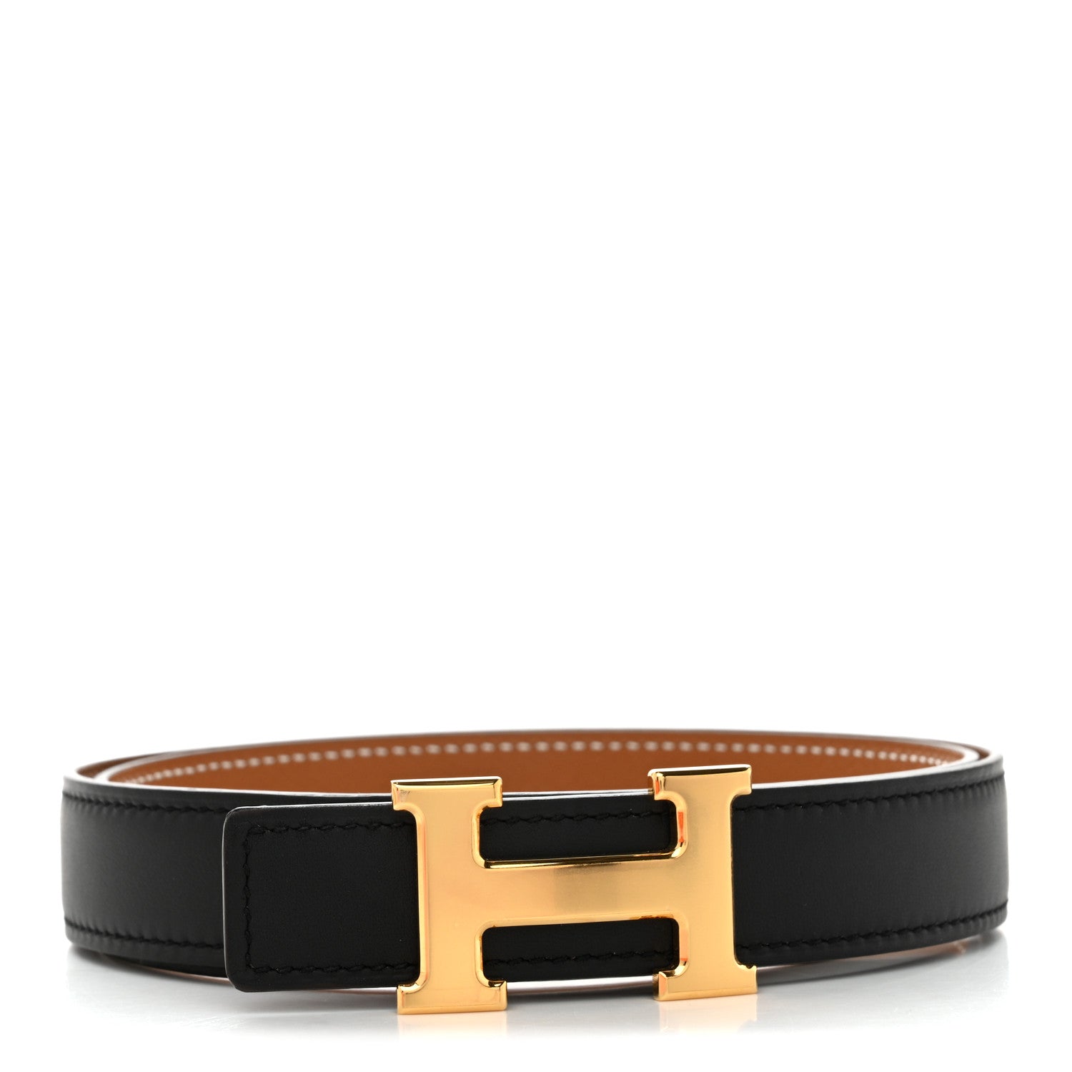 Swift Epsom 24mm Mini Constance H Belt 75 Black Gold