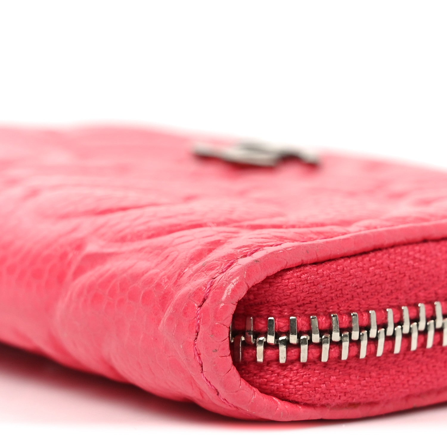 Caviar Camellia Embossed Key Holder Case Pink