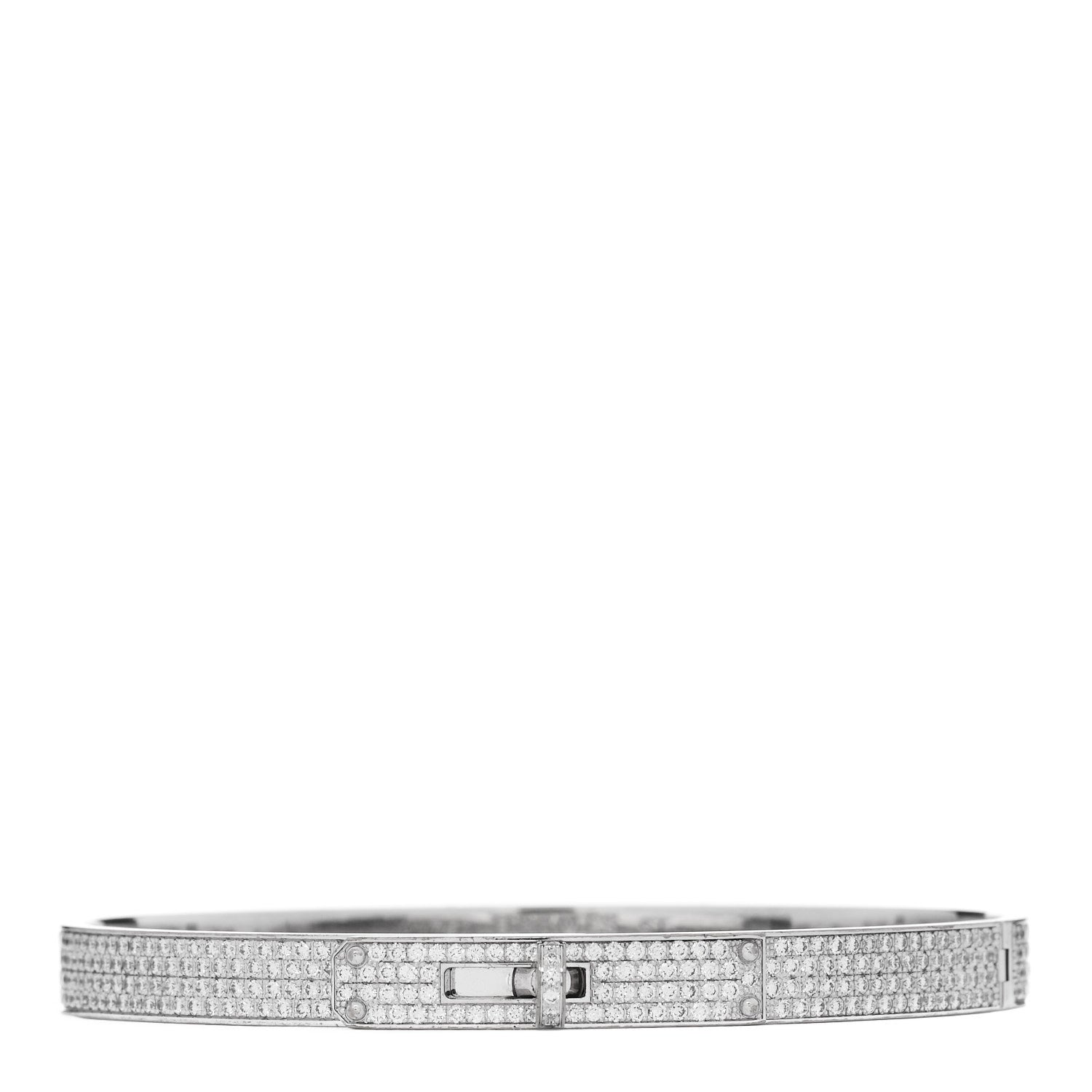 18K White Gold Diamond PM Kelly Full Pave Bracelet ST