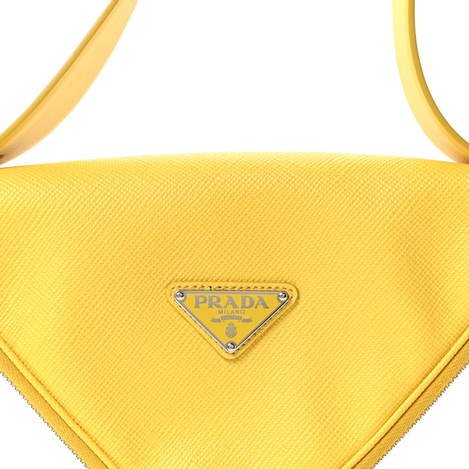 Saffiano Triangle Shoulder Belt Bag Sunny Yellow
