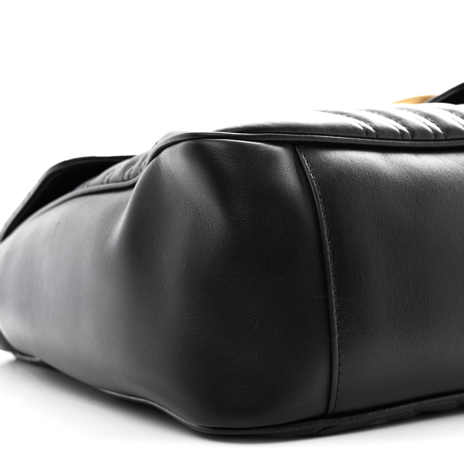 Calfskin Matelasse Large GG Marmont Shoulder Bag Black