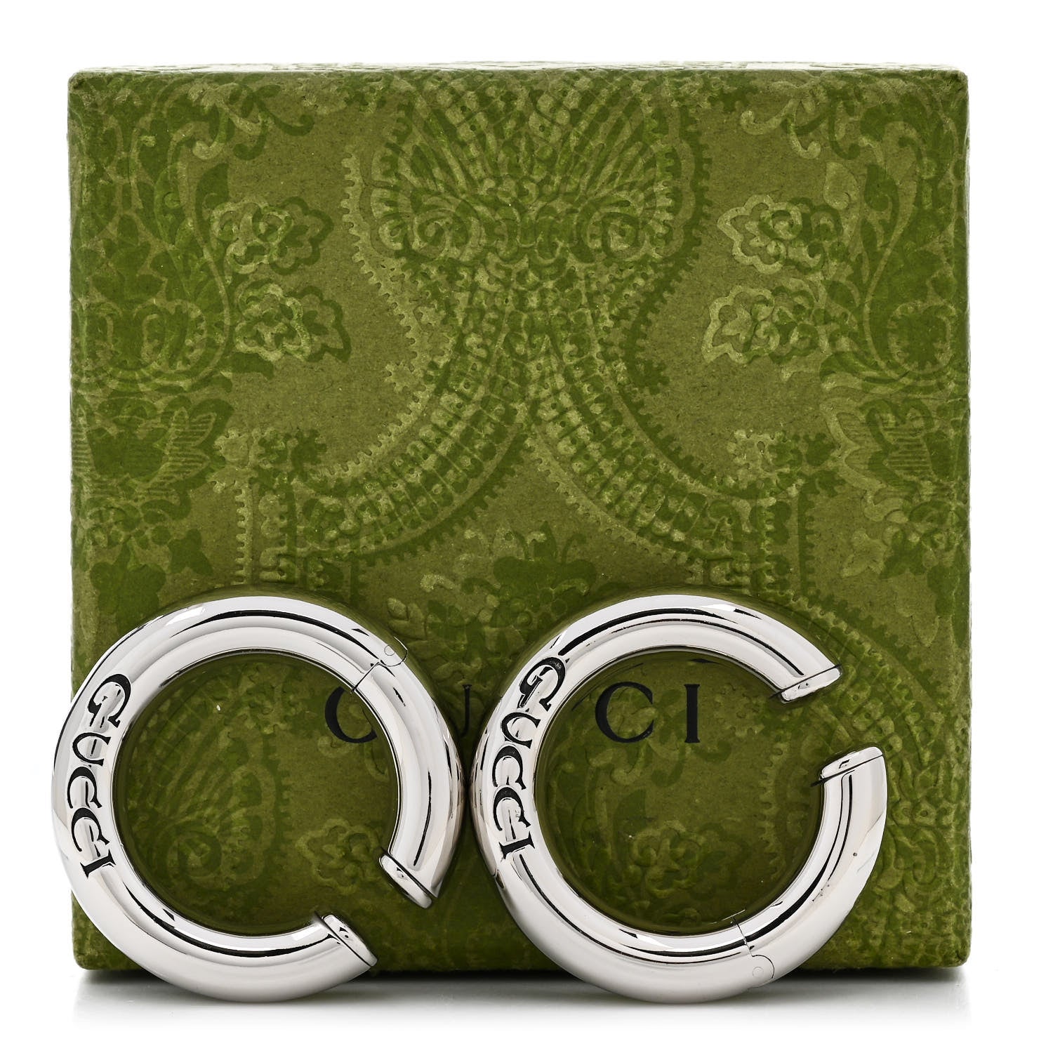 Metal Speculum Majus Cuff Earrings Silver