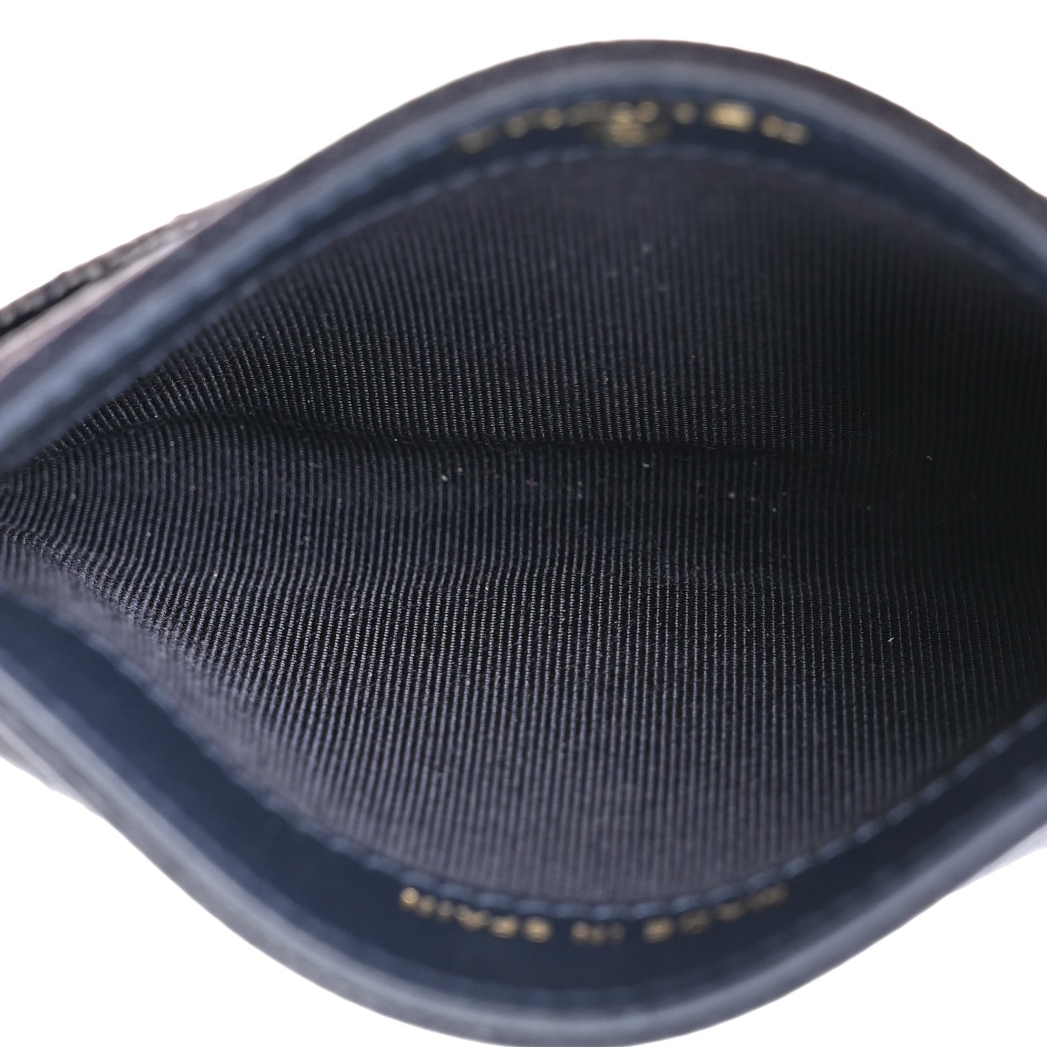 Caviar Quilted Card Holder Navy