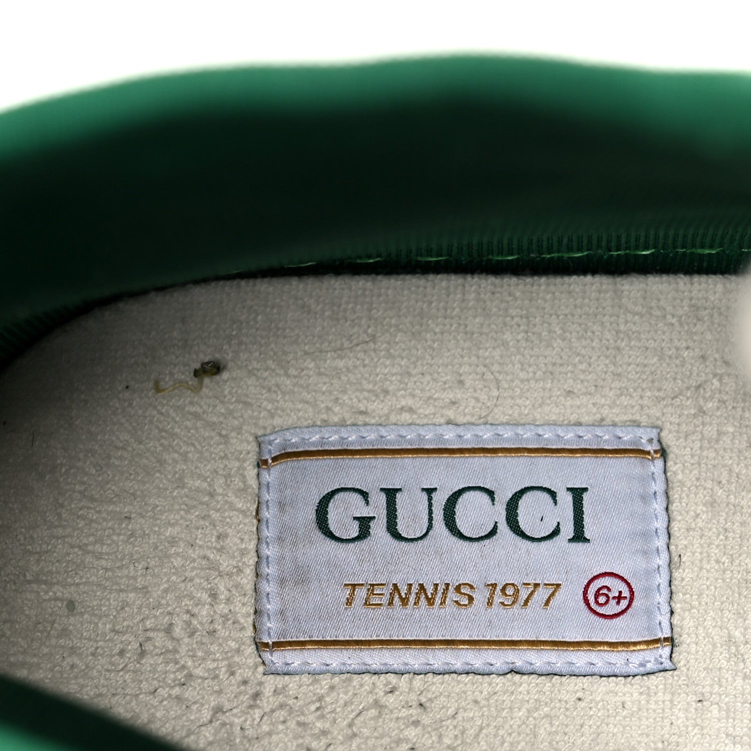 GG Monogram Web Mens 1977 Tennis High Top Sneakers 6.5 Beige Ebony Mystic White