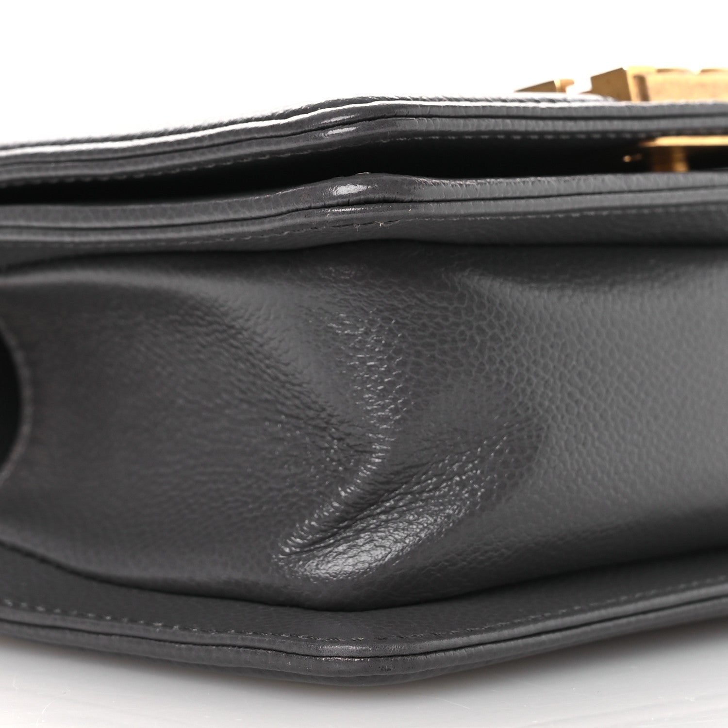 Caviar Quilted Mini Boy Flap Dark Grey
