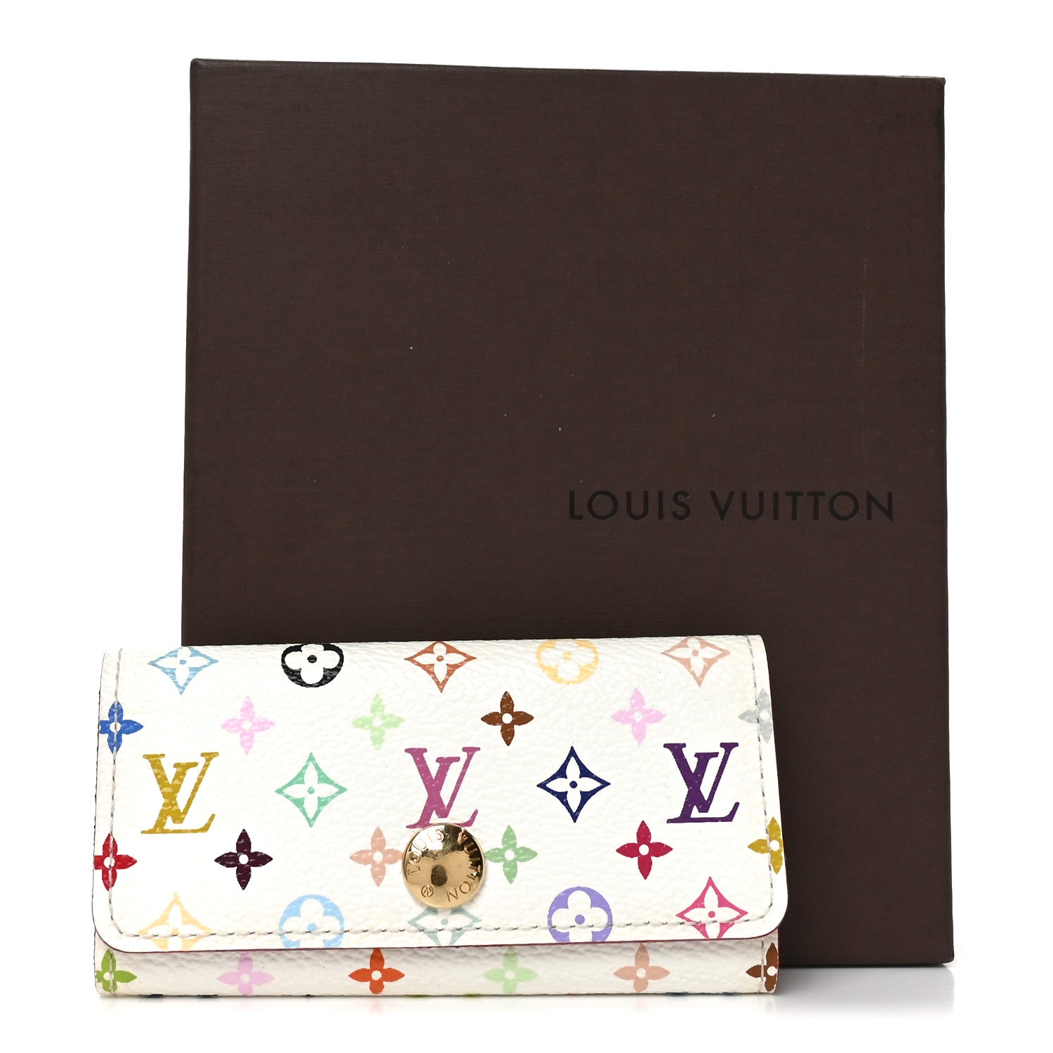 Monogram Multicolor Multicles 4 Key Holder White Litchi