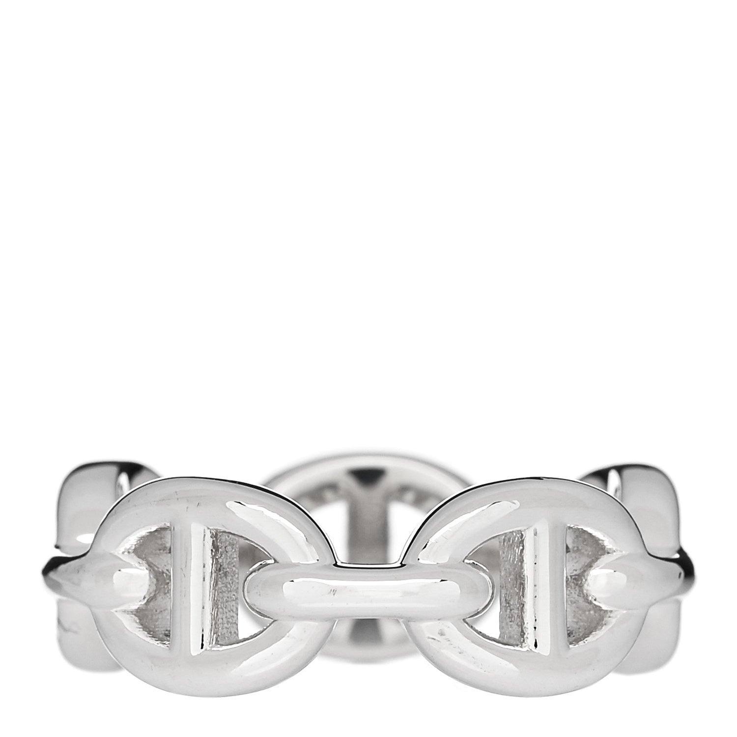 Sterling Silver PM Chaine d'Ancre Enchainee Band Ring 50 5.25