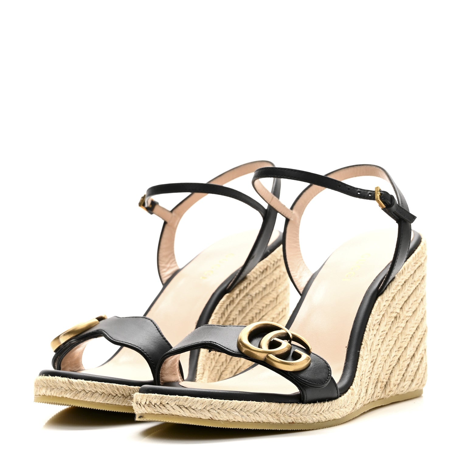 Galassia Aitana Espadrille 10/95mm Wedge Sandals 36.5 Black