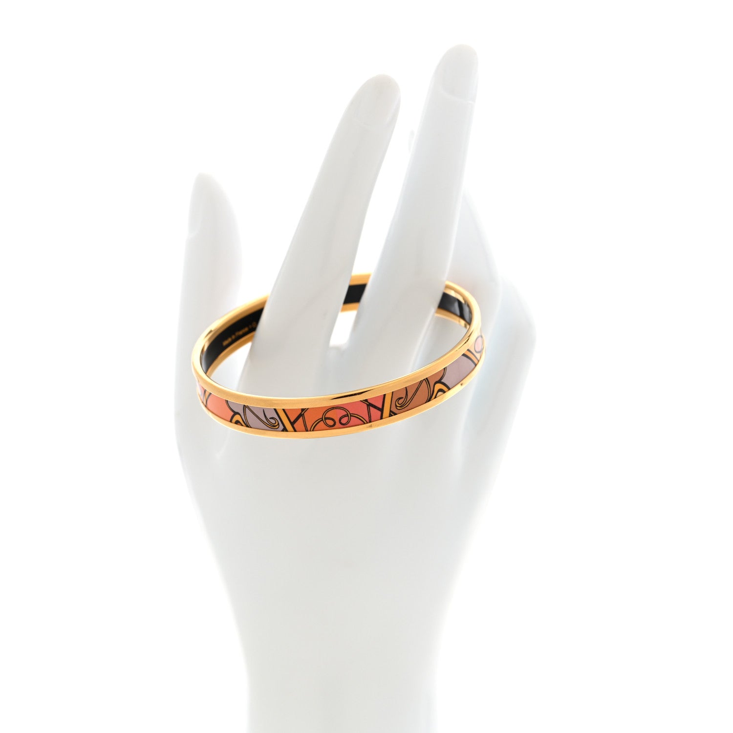 Enamel Printed Narrow Coup De Fouet Bracelet 62