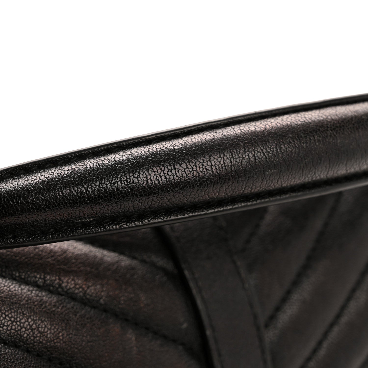 Sheepskin Matelasse Chevron Monogram Medium College Bag Black