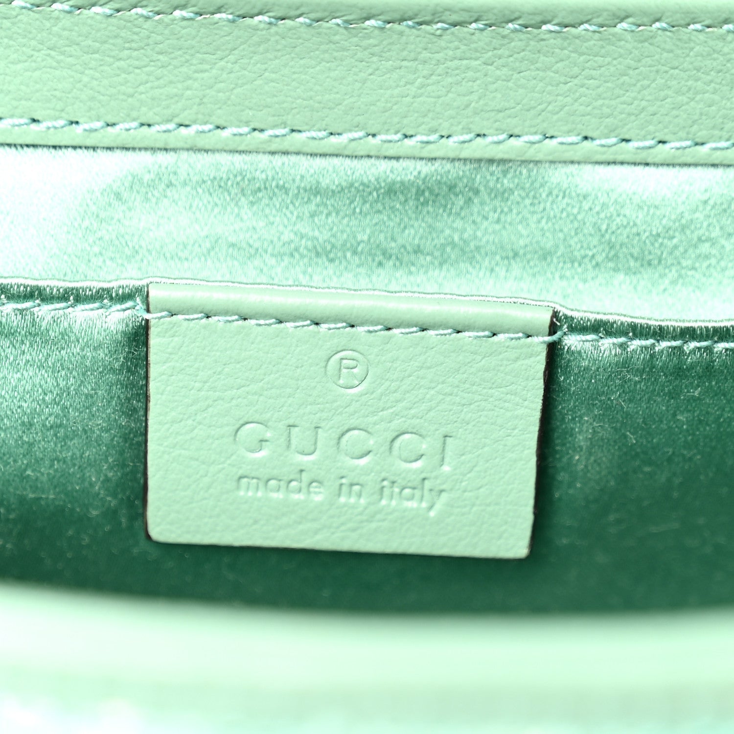 Sequin Matelasse Mini GG Marmont Shoulder Bag Water Green Verde Chiaro Light Water Green