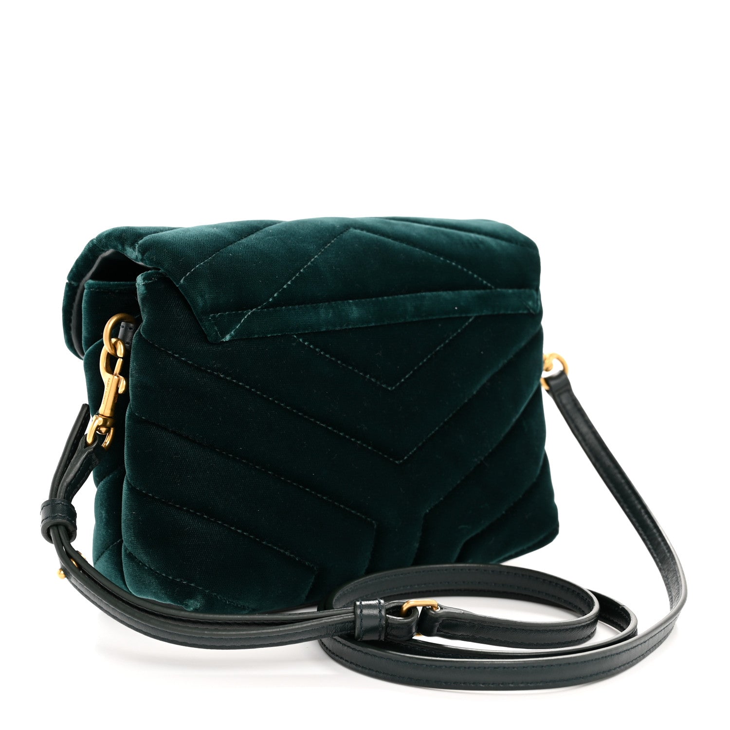 Velvet Y Quilted Monogram Toy Loulou Chain Satchel Dark Ottanio