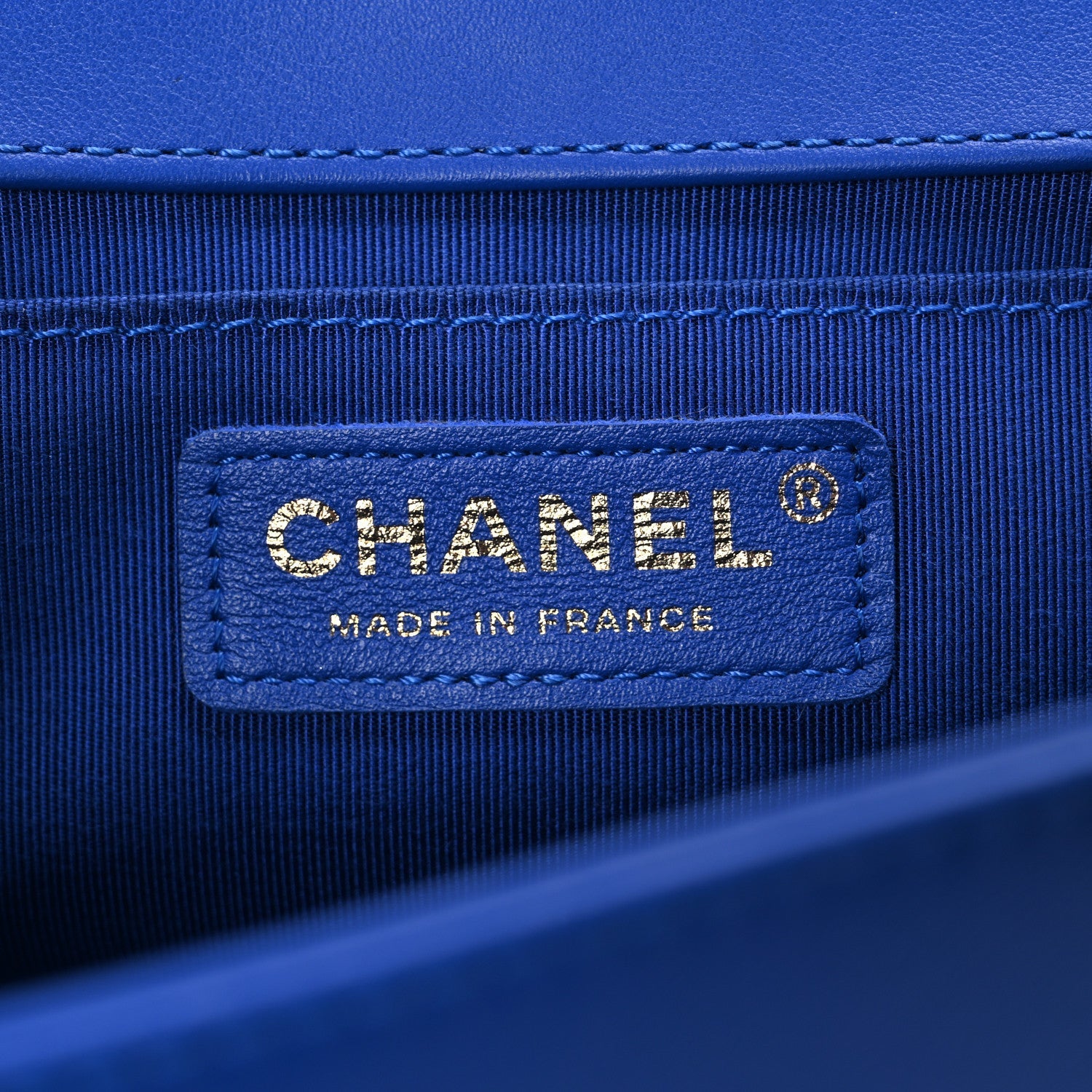 Lambskin Chevron Quilted Medium Boy Flap Blue