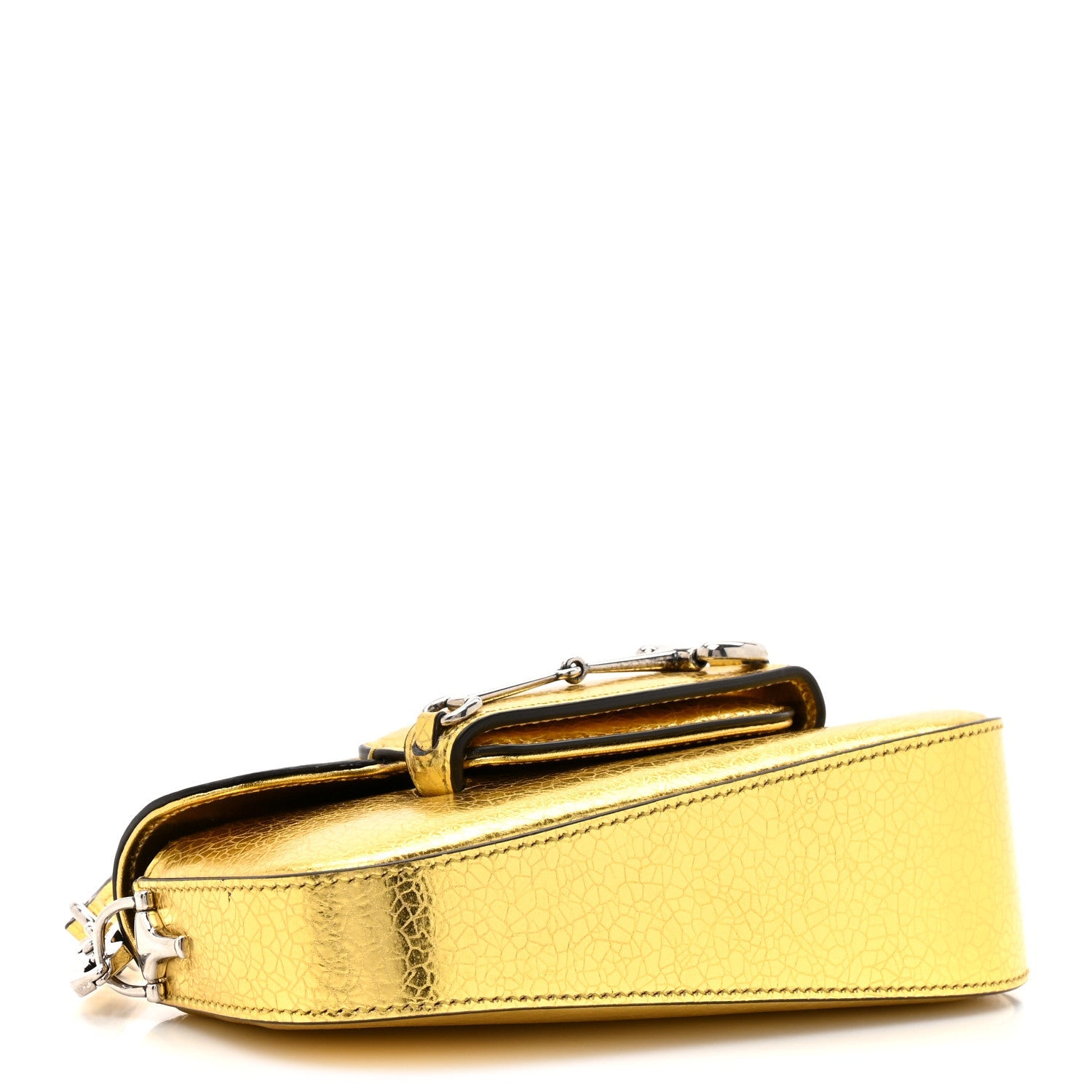 Metallic Calfskin Mini Horsebit 1955 Asymmetric Shoulder Bag Gold