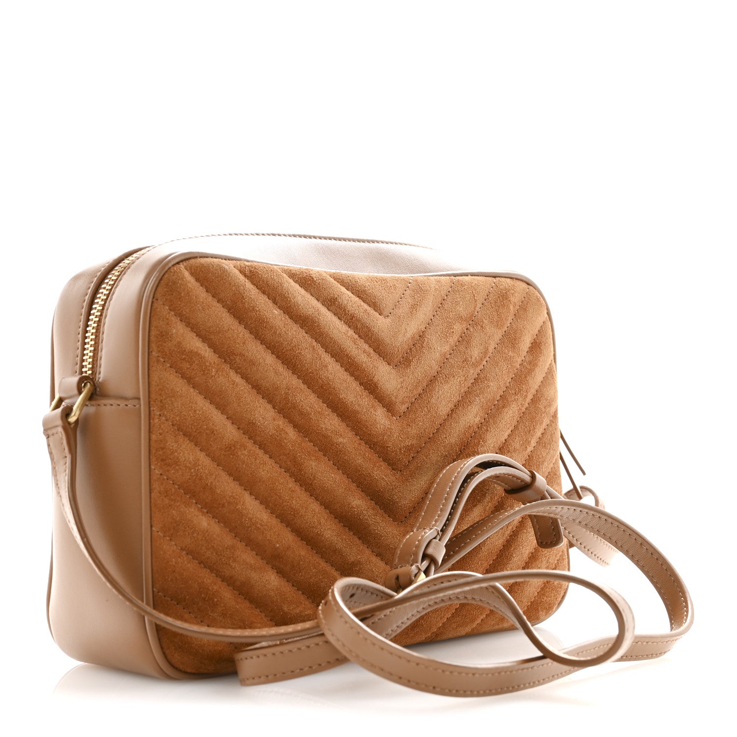 Suede Matelasse Monogram Lou Camera Bag Cinnamon