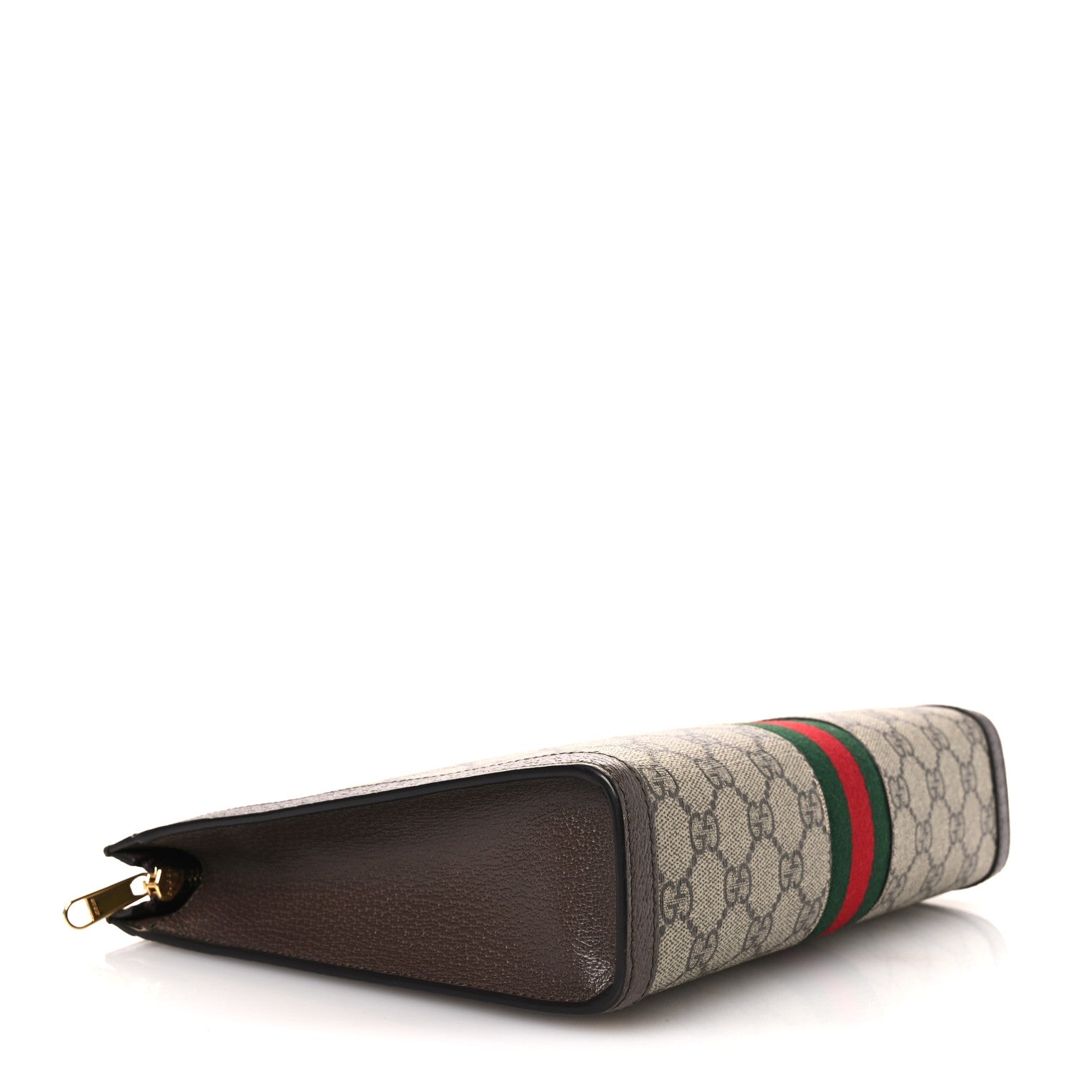 GG Supreme Monogram Web Ophidia Pouch Brown